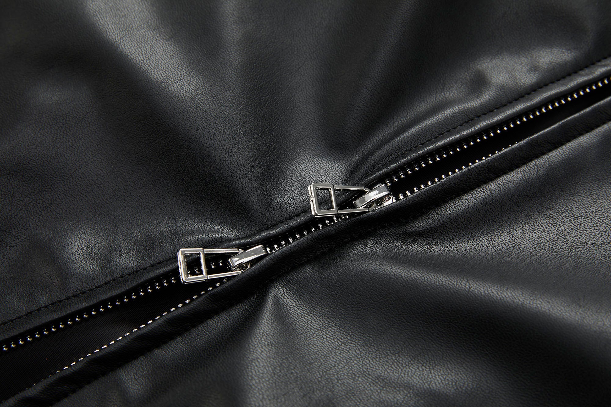 ORGANIC EMOTION Faux Leather Piped Seam Jacket