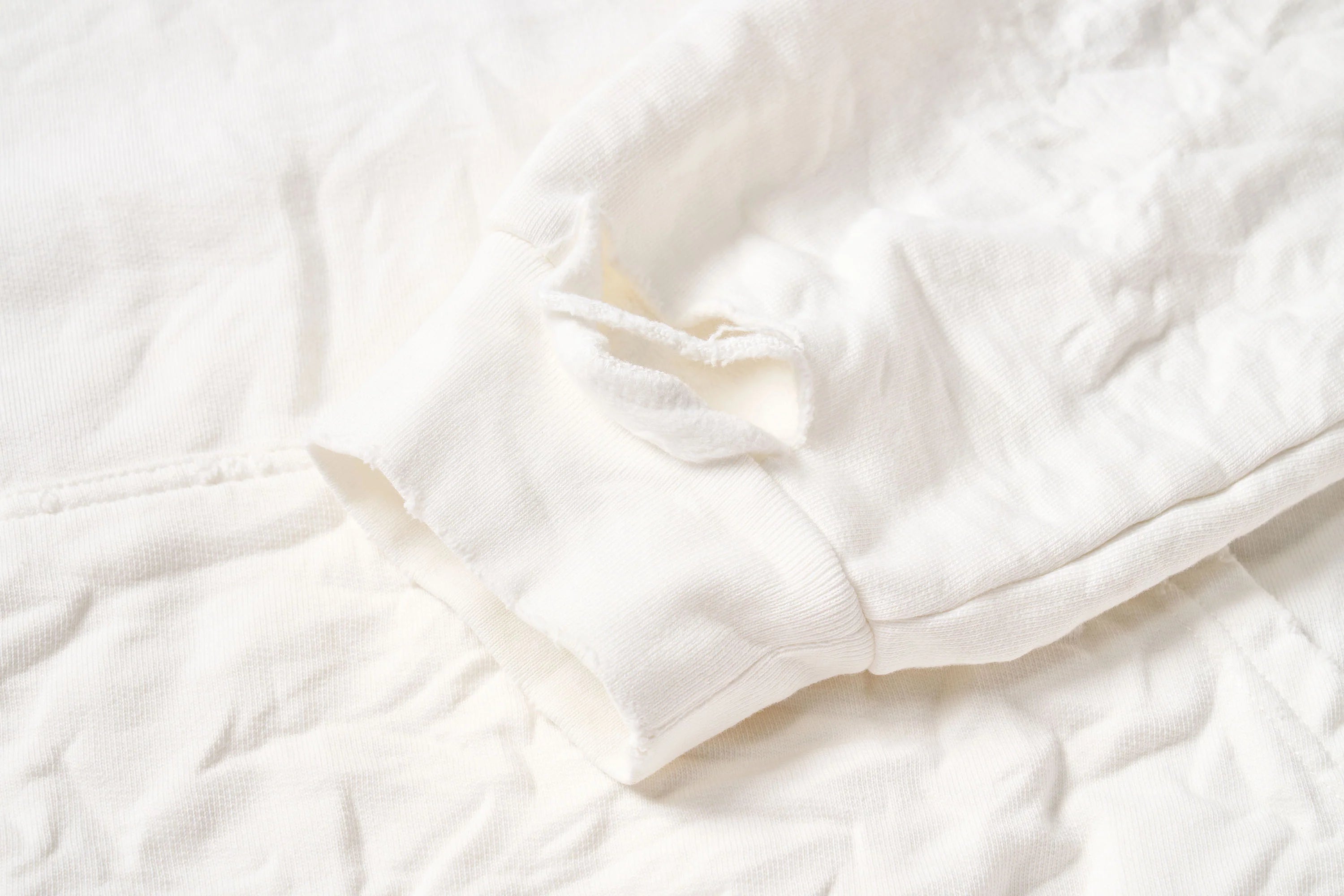 ULIPERY Dirty Fit Distressed Crinkled Hoodie White