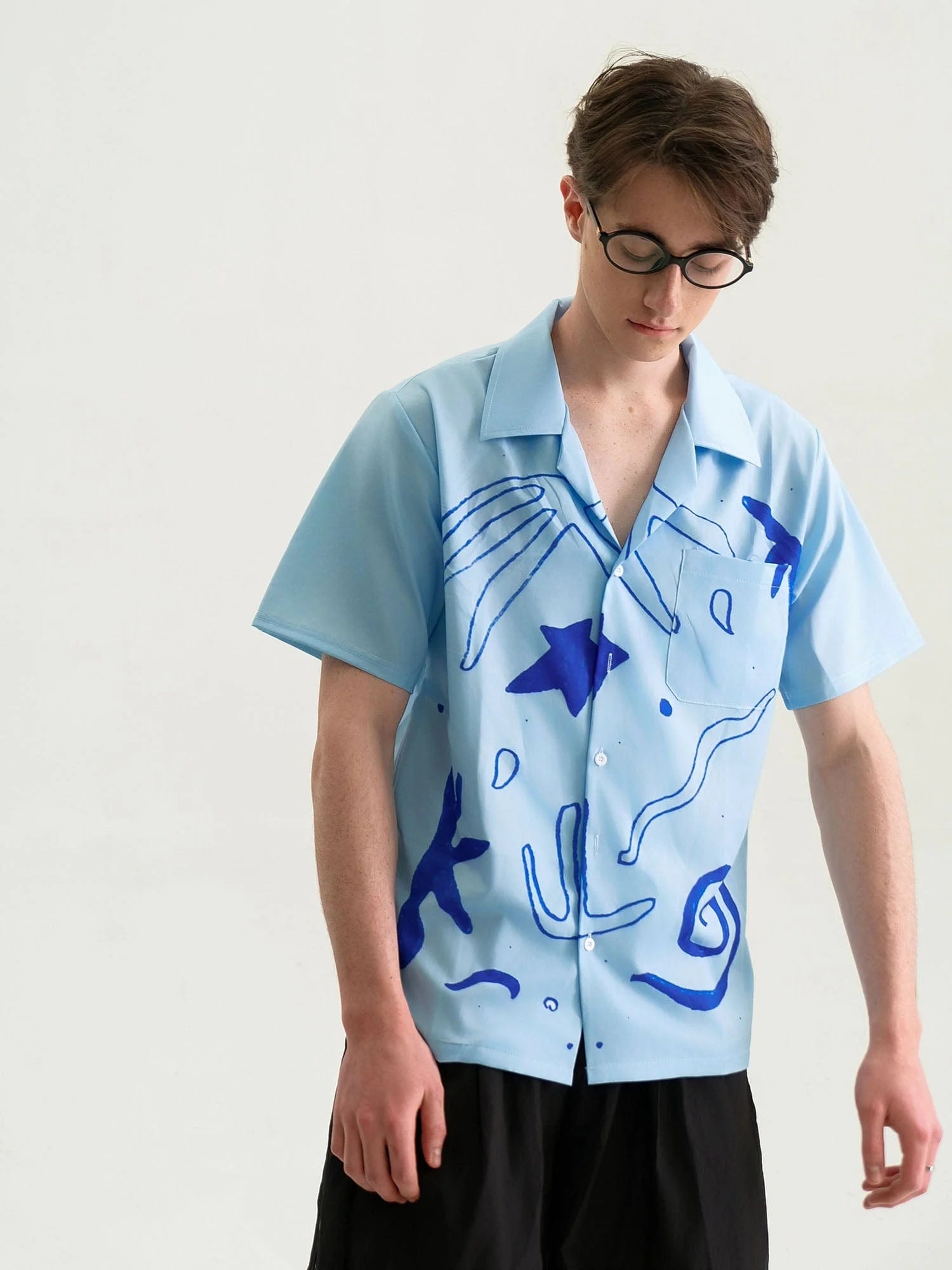 WIID Oceanic Doodle Graphic Half Shirt