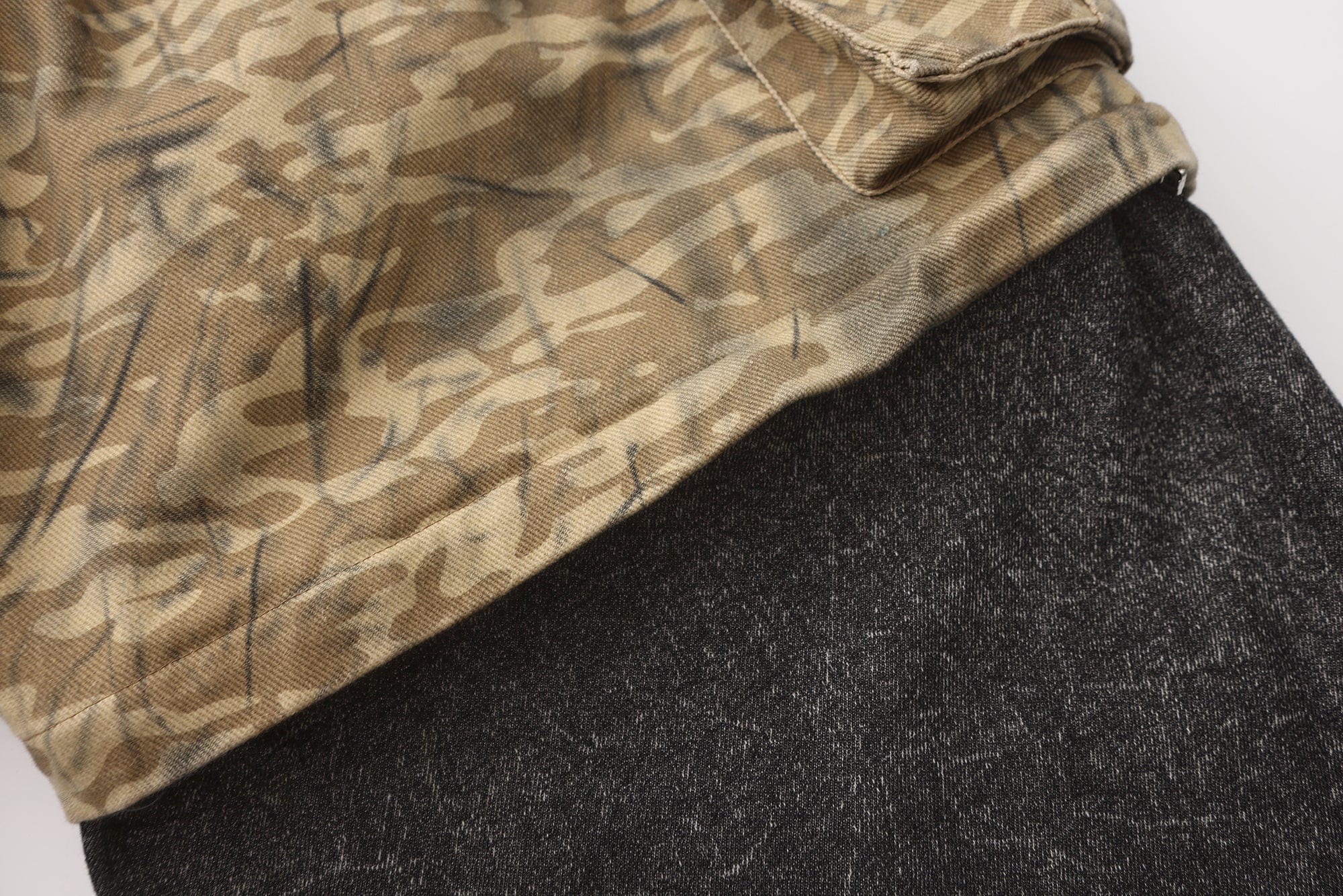 VANN VALRENCE Detachable Two-Tone Paneled Cargo Jeans