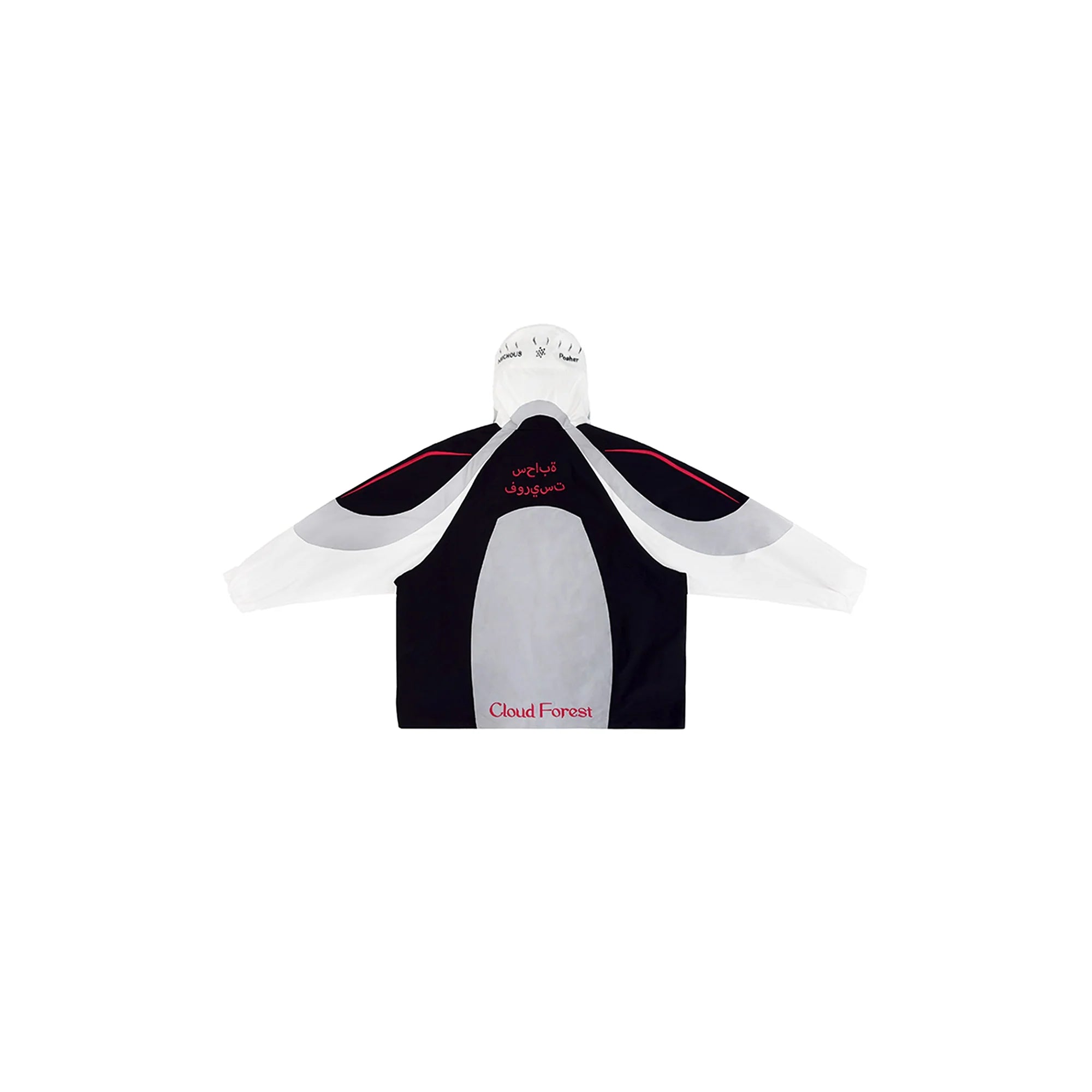 MIICHOUS Arc Contrast Panel Embroidered Windbreaker