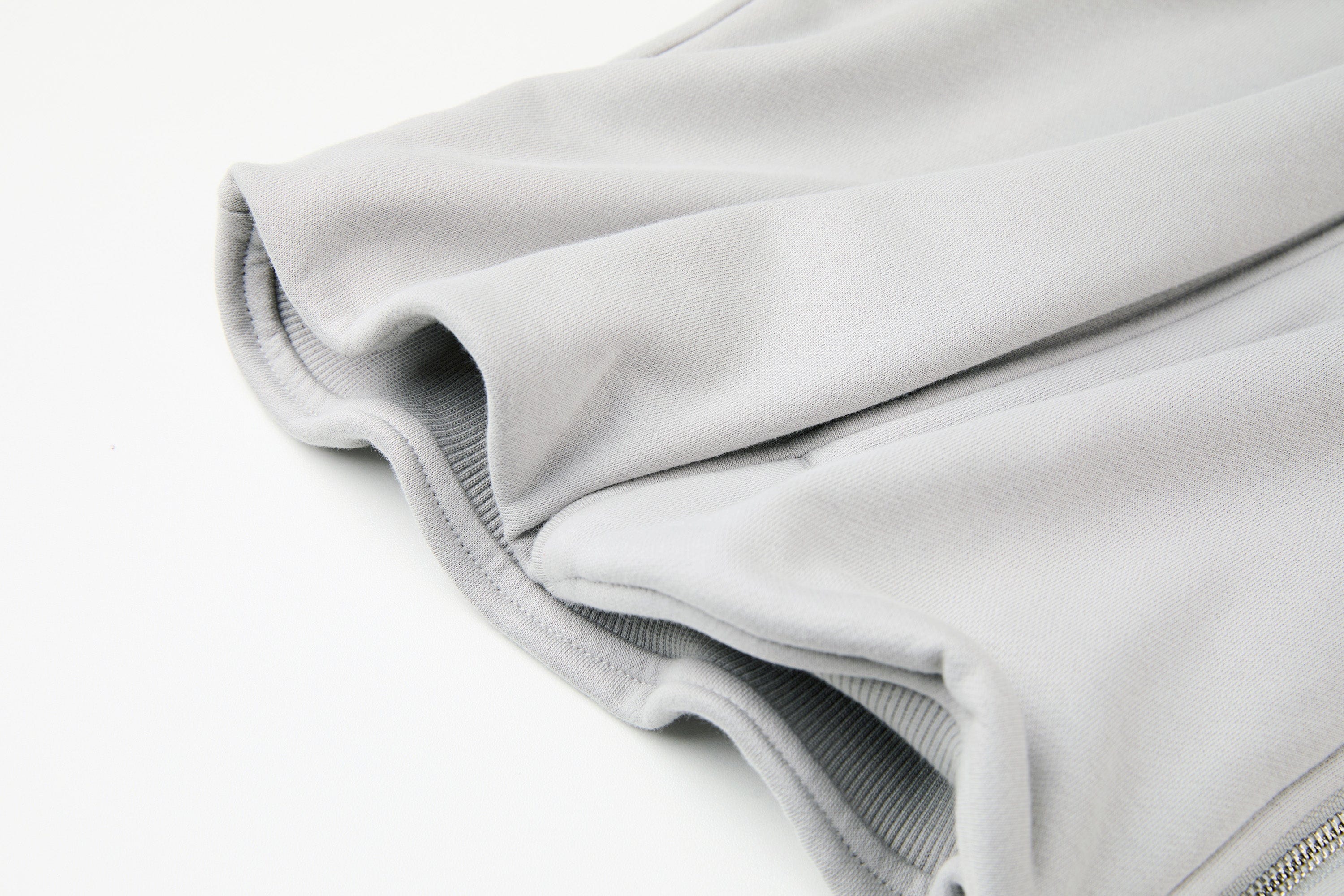 ORGANIC EMOTION Curved Panel Drawstring-Hem Zip-Up Hoodie