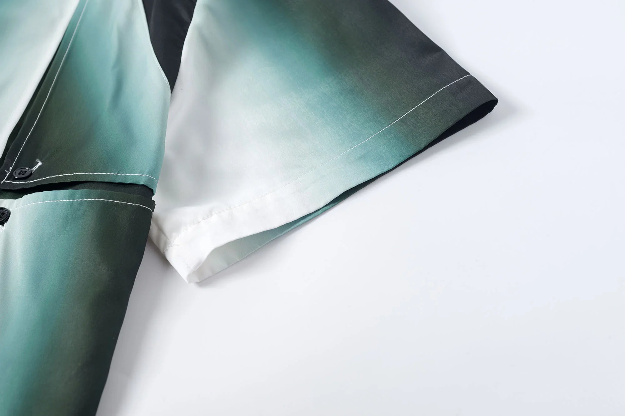 TUIMU Gradient Geometry Panel Acetate Shirt