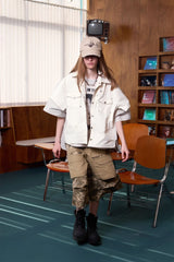 ERROR CODE ROBOT Multi-Studded Faux-Layer Short Sleeve Half Shirt
