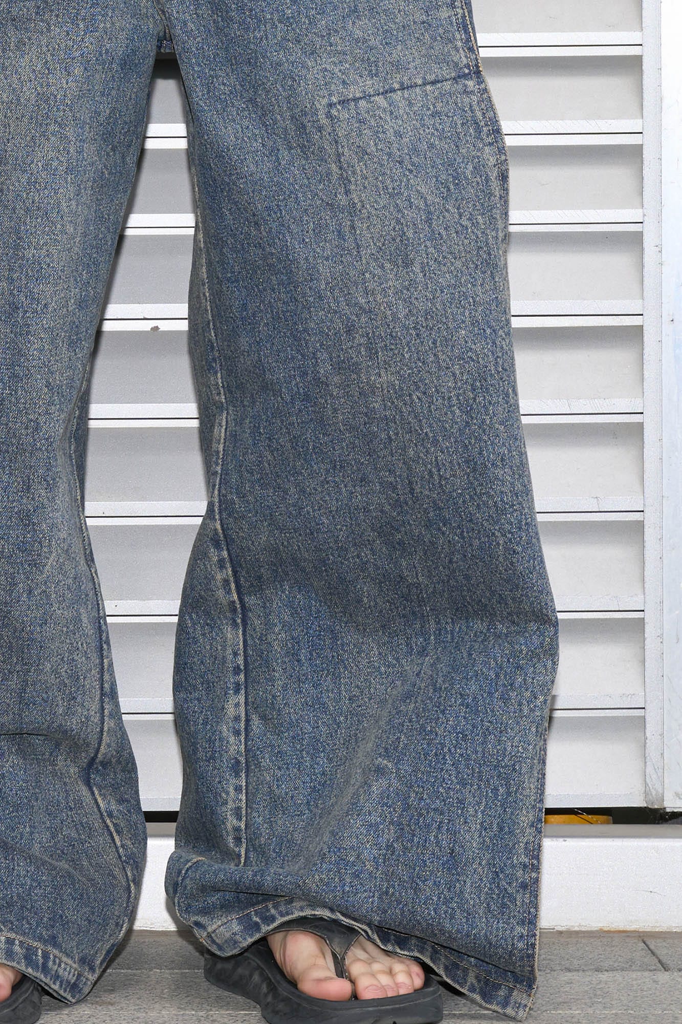 LABELROOM Retro Flap Pocket Panel Wide-Leg Pants