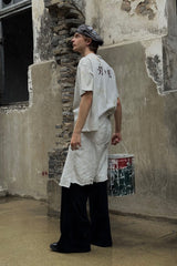 LUUUCAM Brushstroke Distressed Graphic Boxy T-Shirt