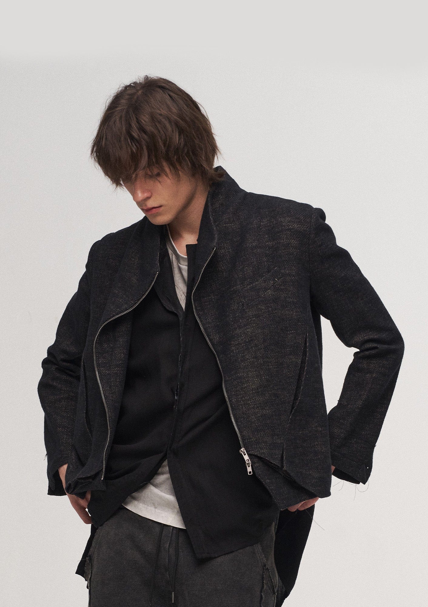 ILNya Nieternite Nifutur Double-Layer Weave Linen Jacket Black
