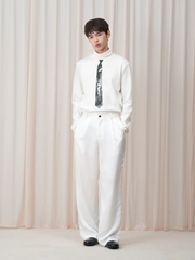 OUYANG WENJUN Minimal Satin Wide-Leg Pants
