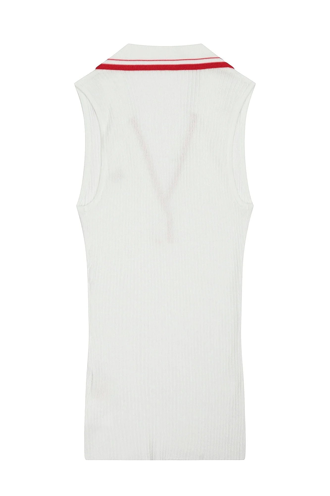 CLP Contrast Trim Ribbed Polo Tank Top