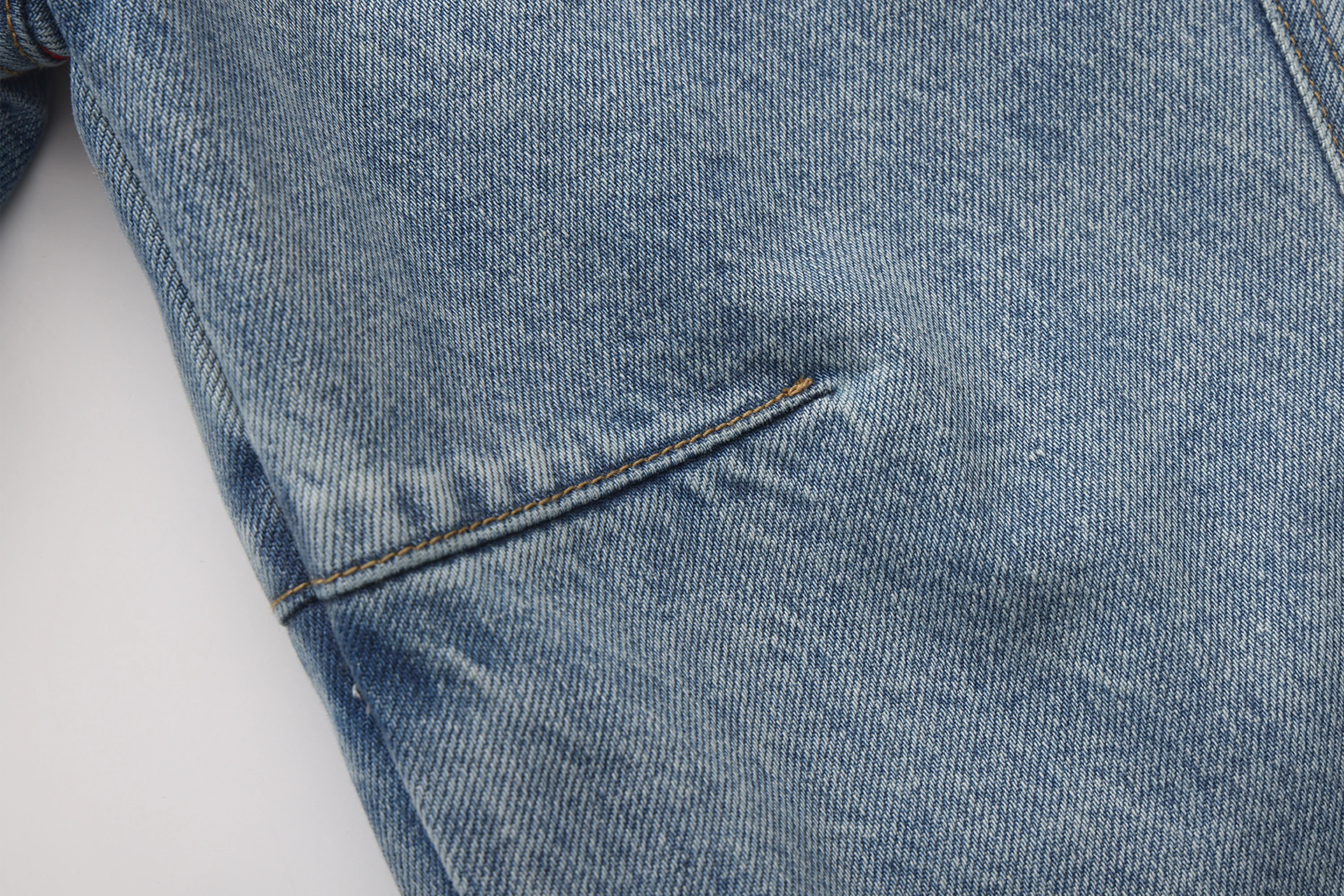 VANN VALRENCE Contrast LOGO Patch Washed Denim Jacket