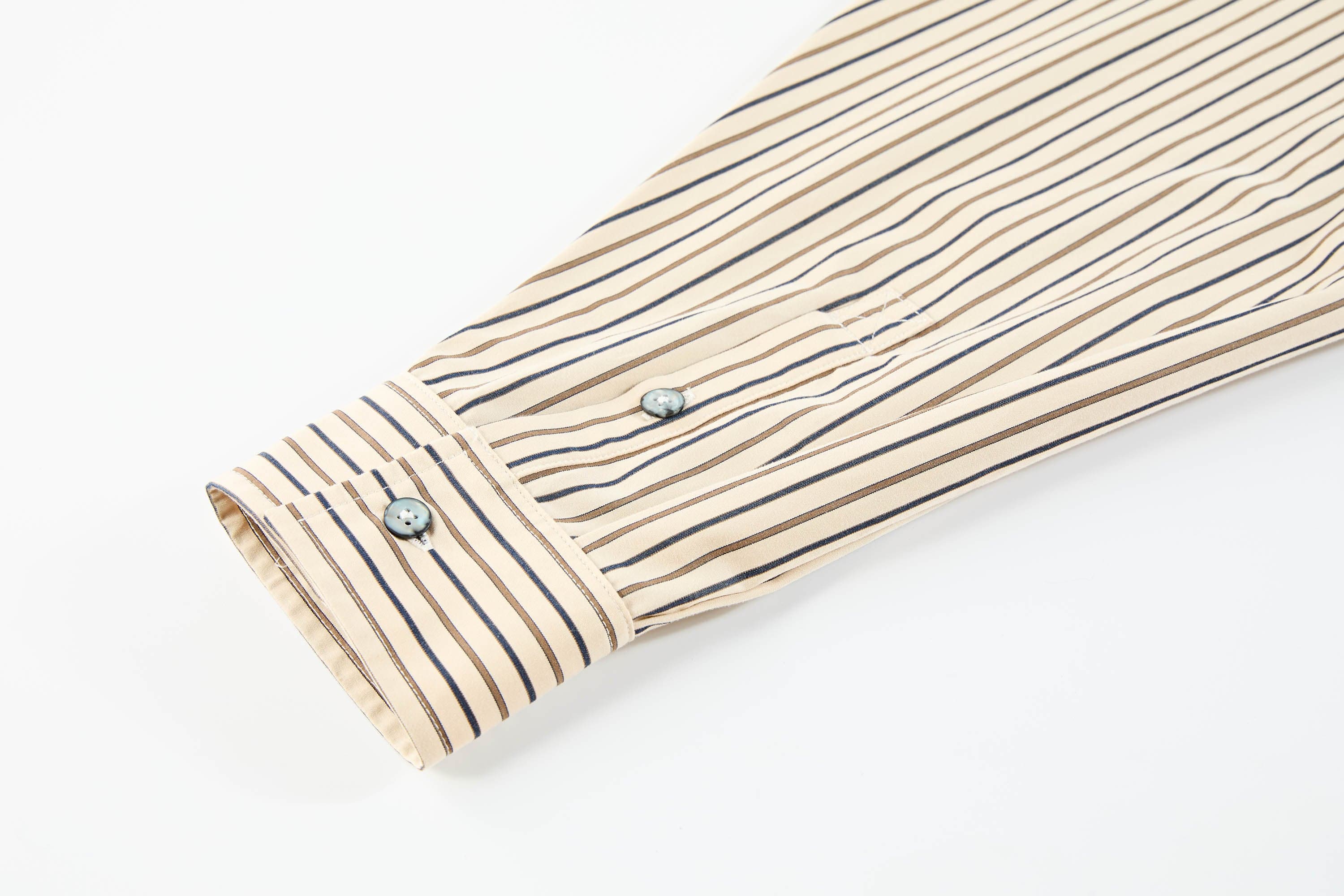 ORGANIC EMOTION Striped Drawstring Hooded Shirt