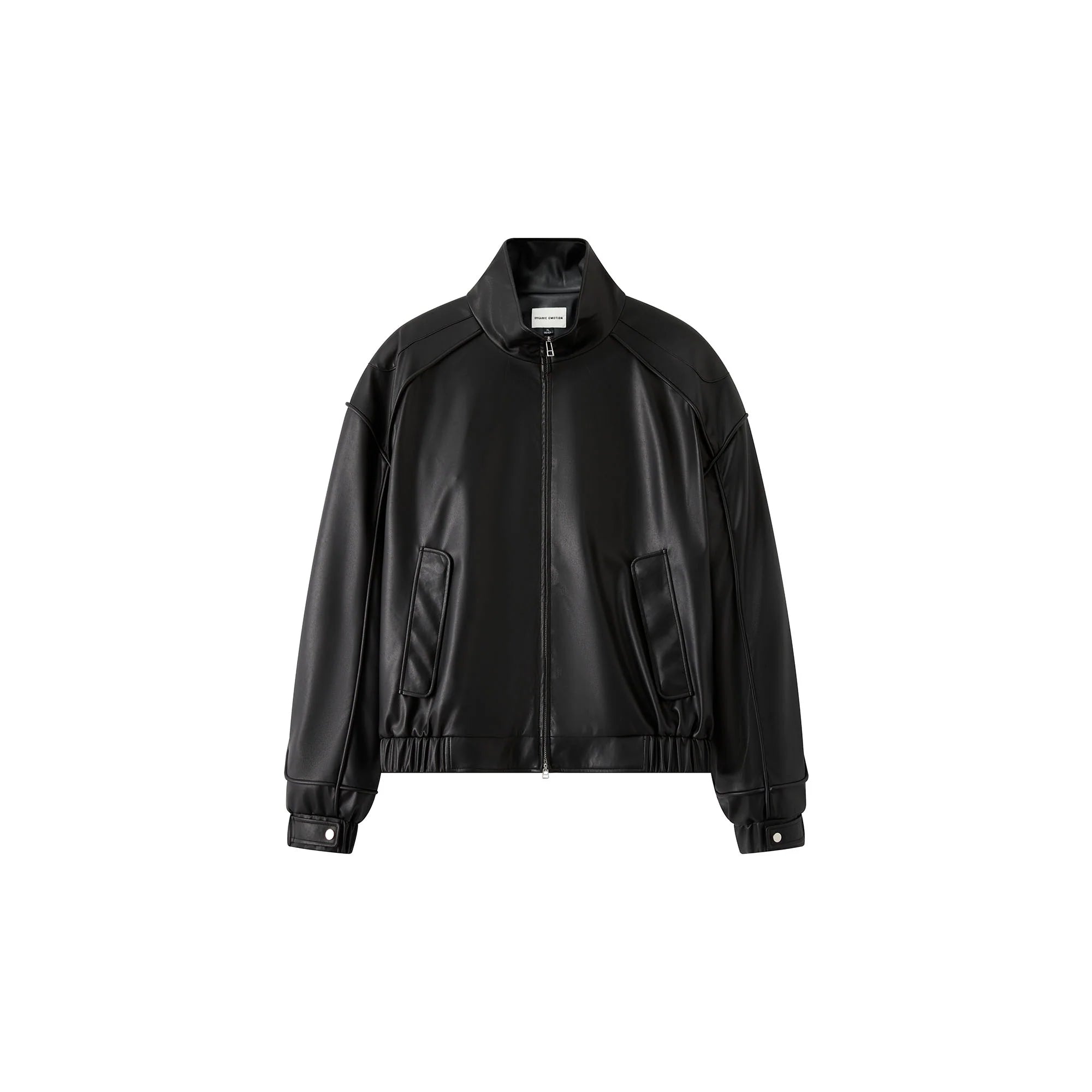 ORGANIC EMOTION Faux Leather Piped Seam Jacket