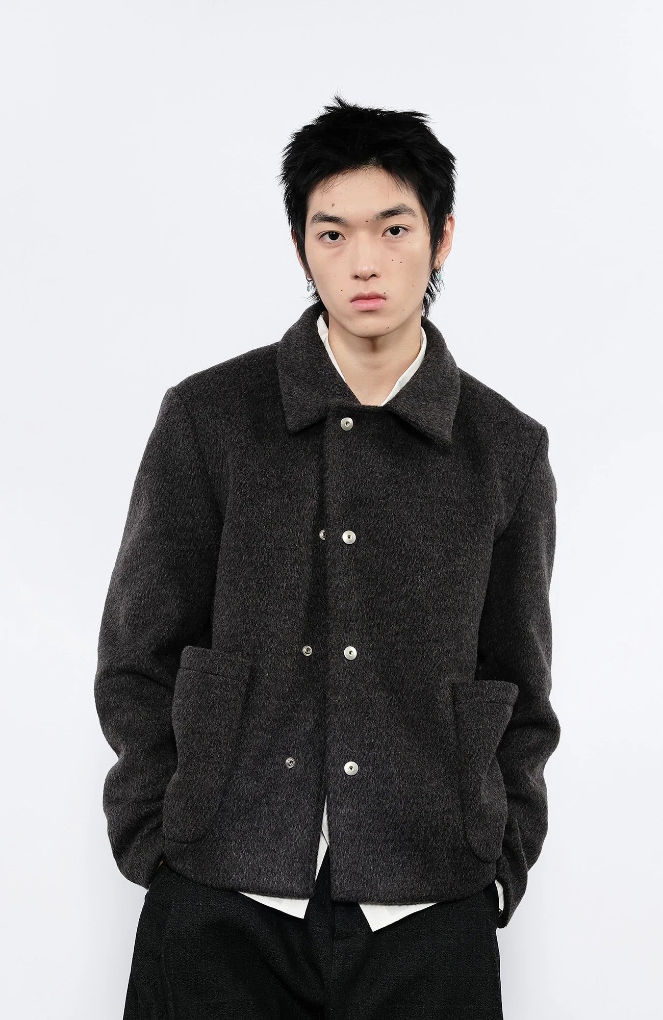 7440 37 1 Flap Pockets Wool-Blend Jacket