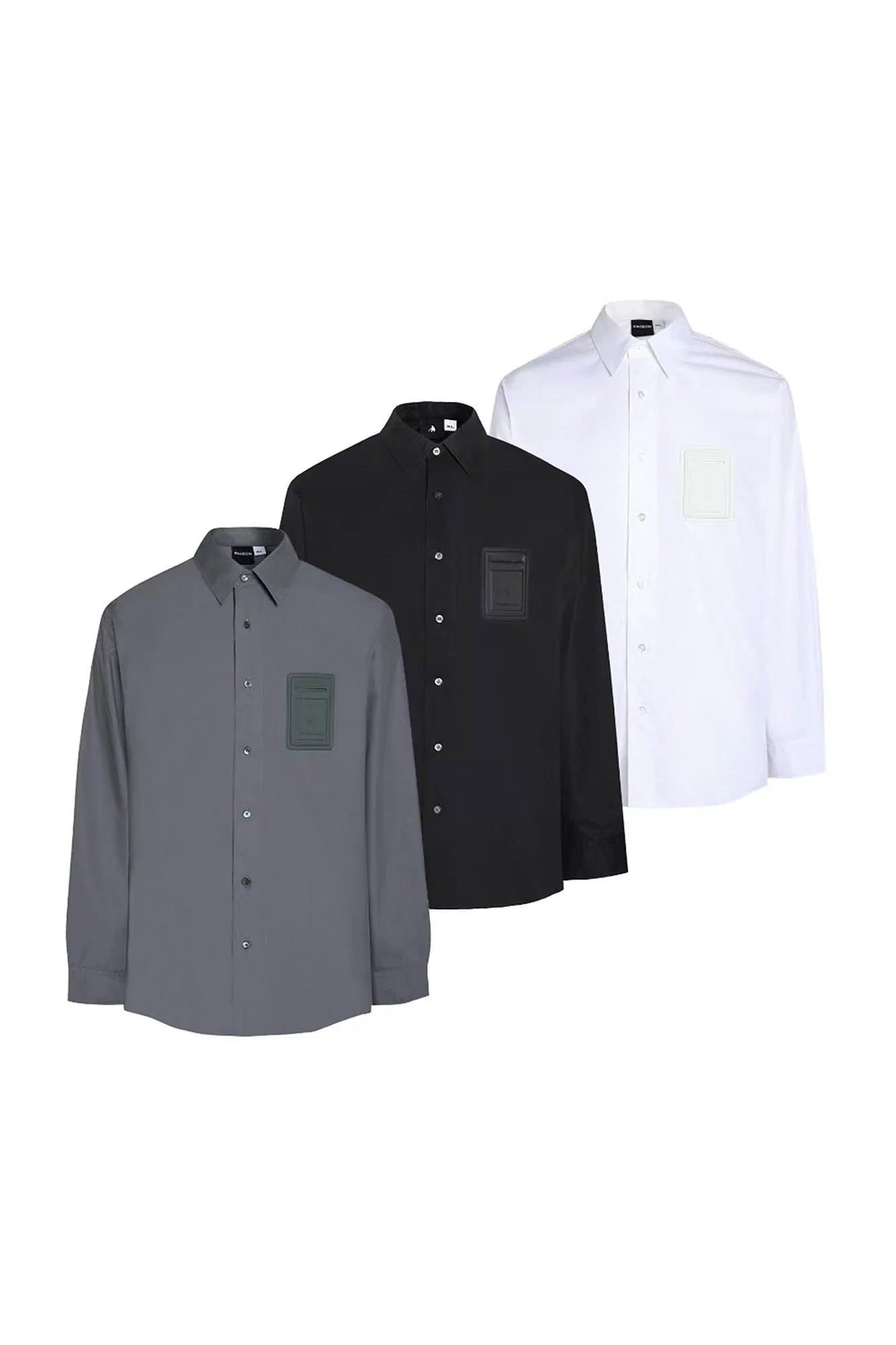 FACEONLAB Modern Patch-Pocket Poplin Shirt