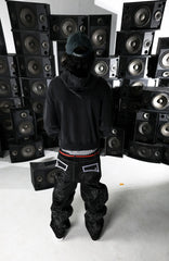 PCCVISION Skull Contrast-Stitch Embroidered Pants
