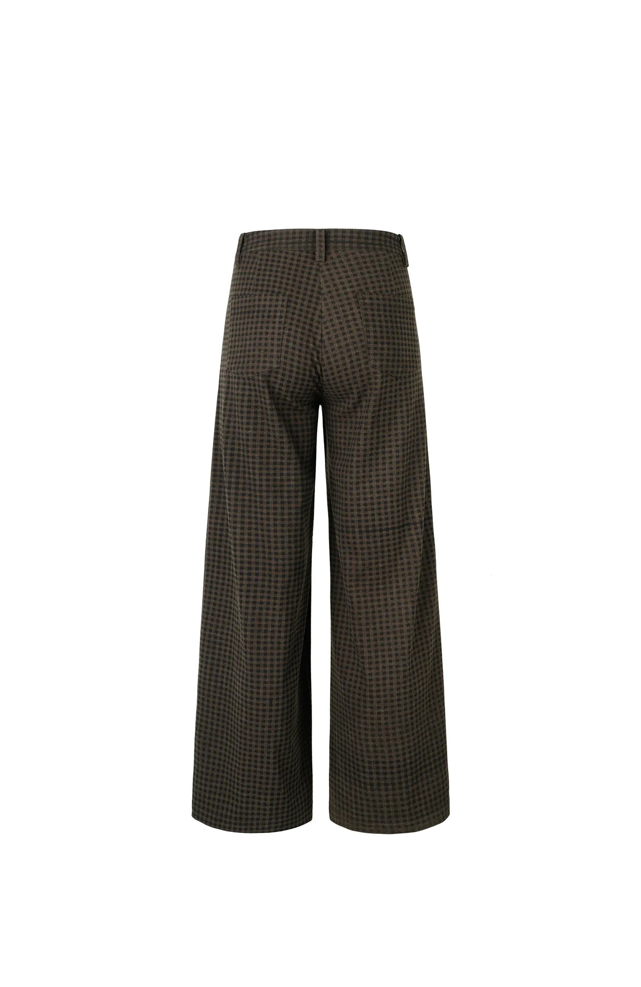 OKAYTHXBYE Retro Checks Double-Pleated Trousers