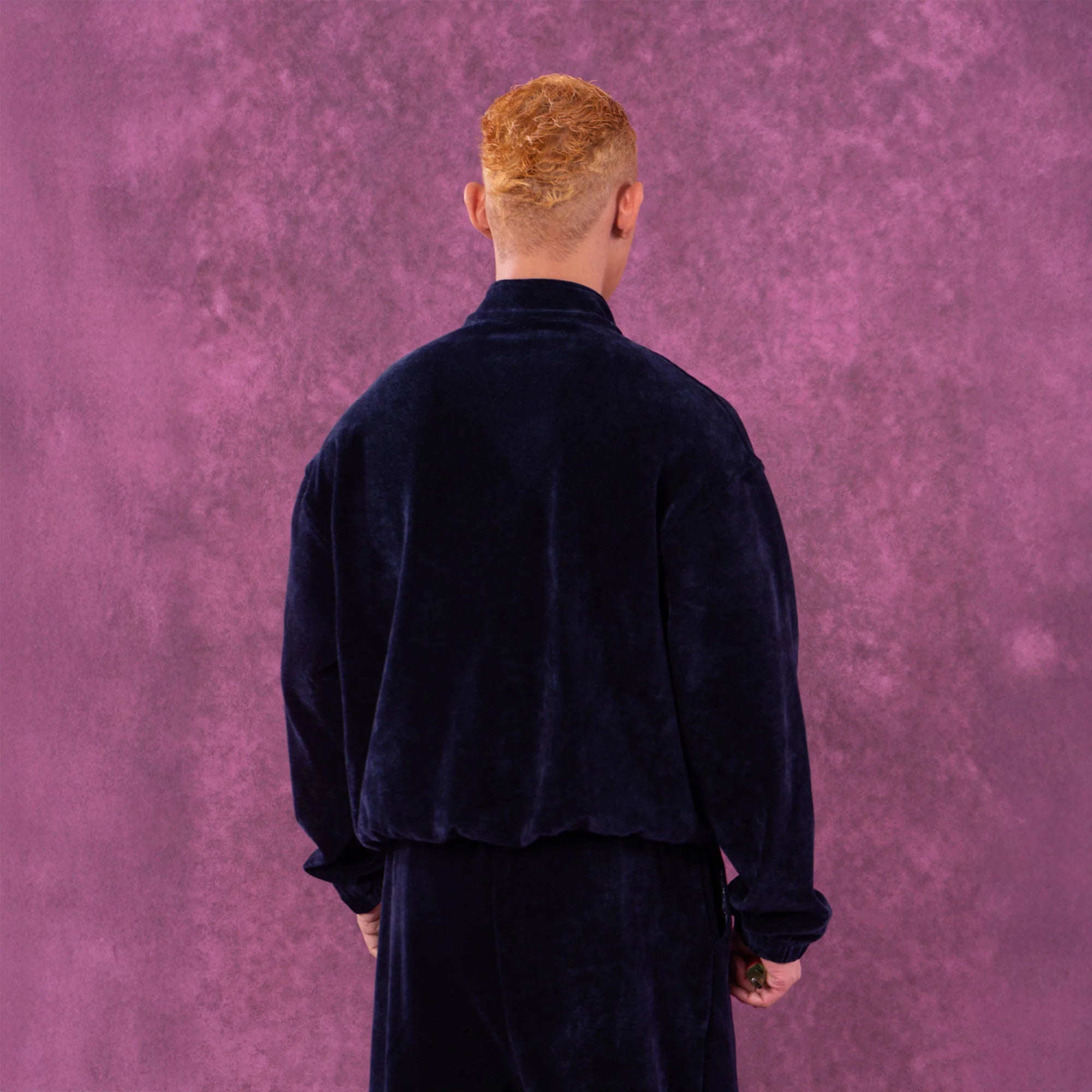 CLP Corduroy Elastic-Hem Half-Zip Pullover