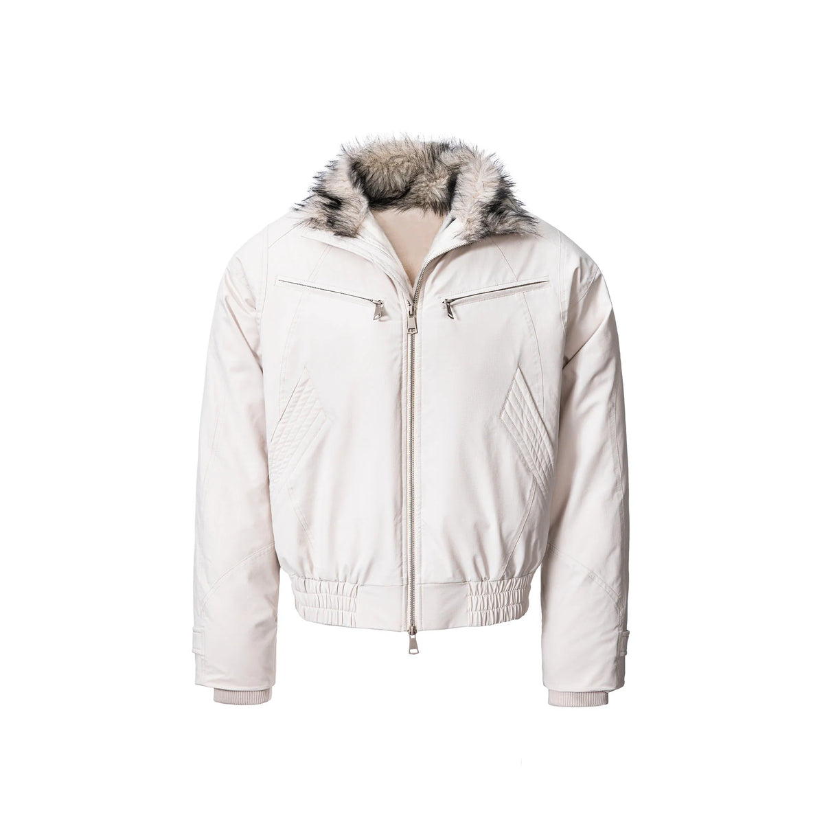 CATSSTAC Faux Fur Collar Waterproof Harrington Jacket