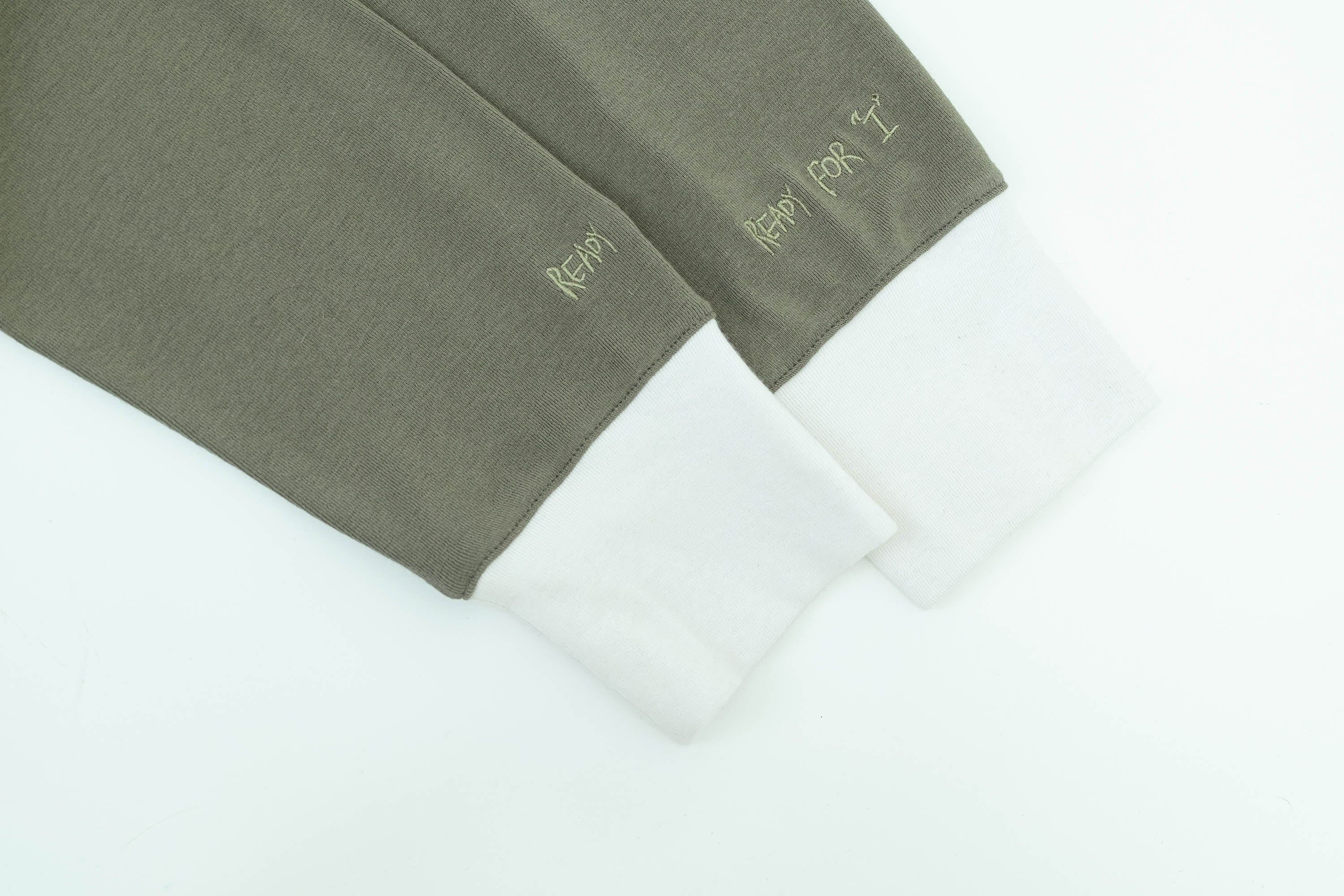 IN EXISTENCE Layered Asymmetrical Neck Embroidered Long-Sleeve Tee