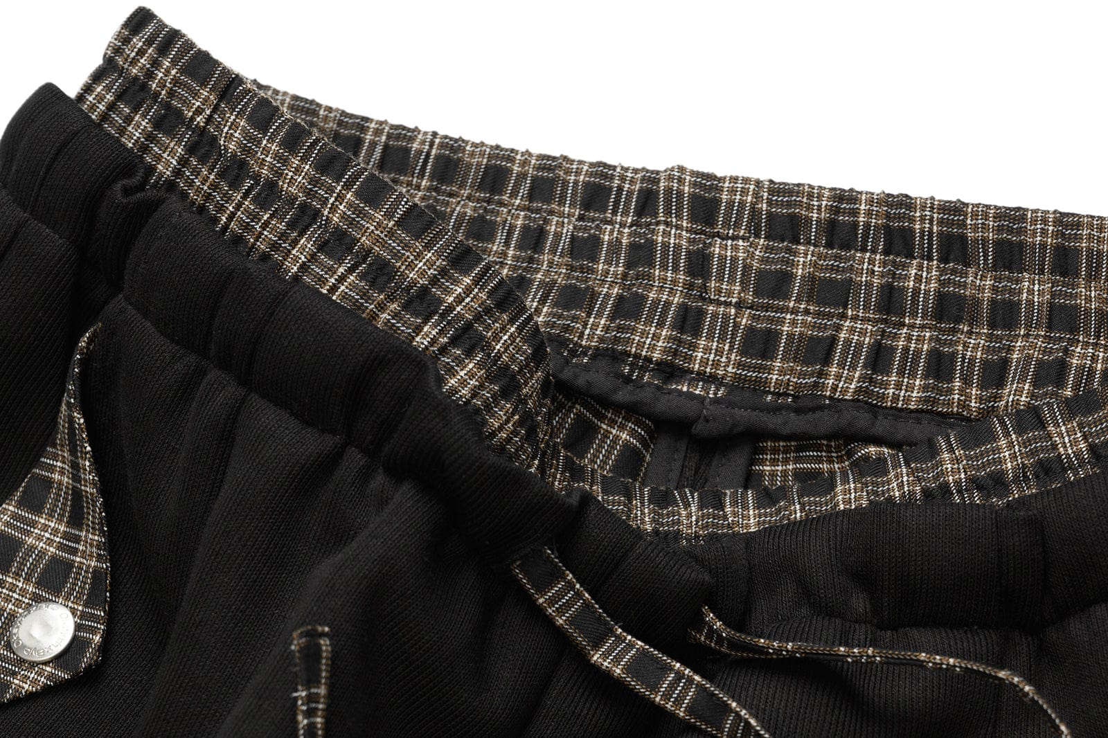 OKAYTHXBYE Plaid Layered Waist Drawstring Sweatpants
