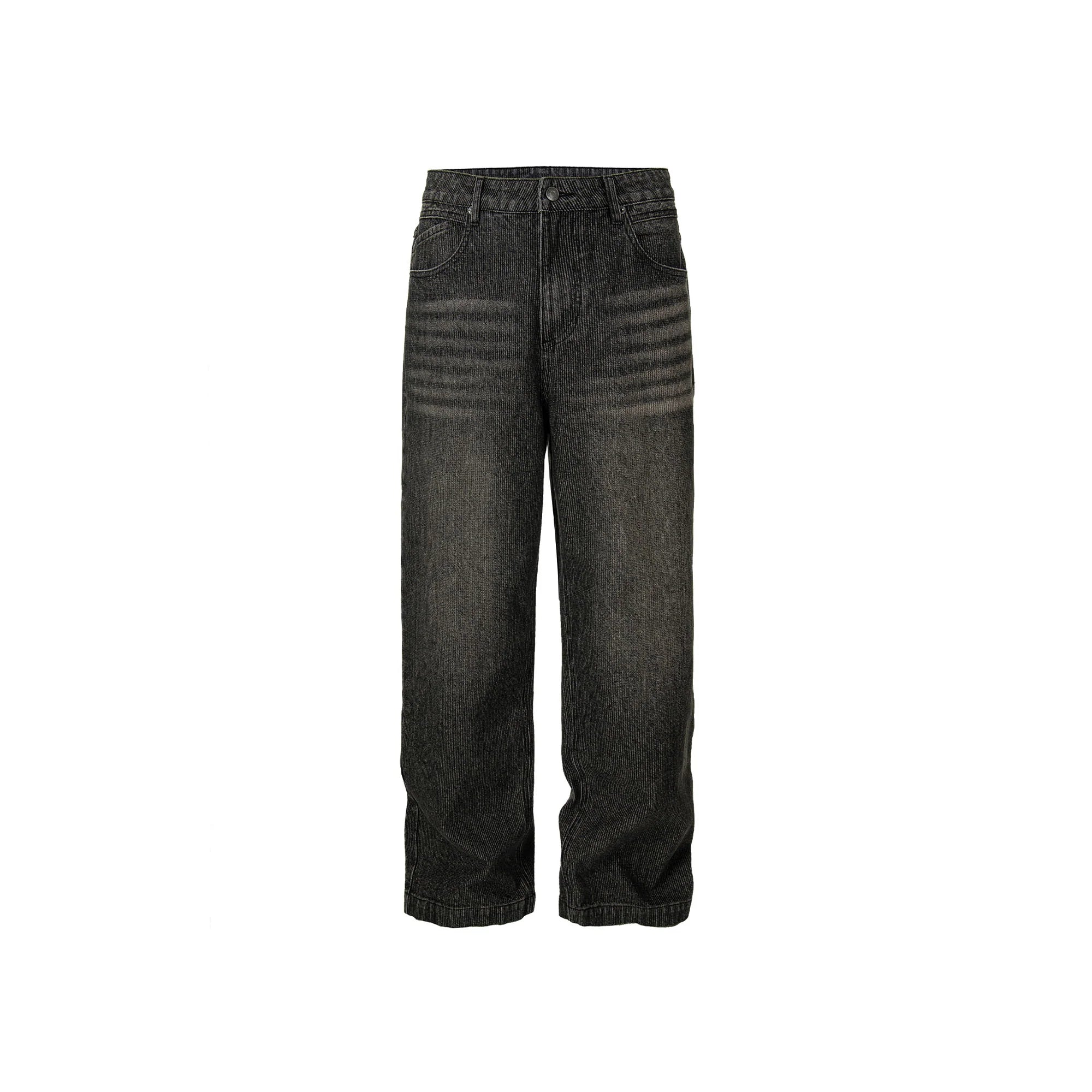 F2CE Retro Corduroy Logo Embroidery Straight-Leg Jeans