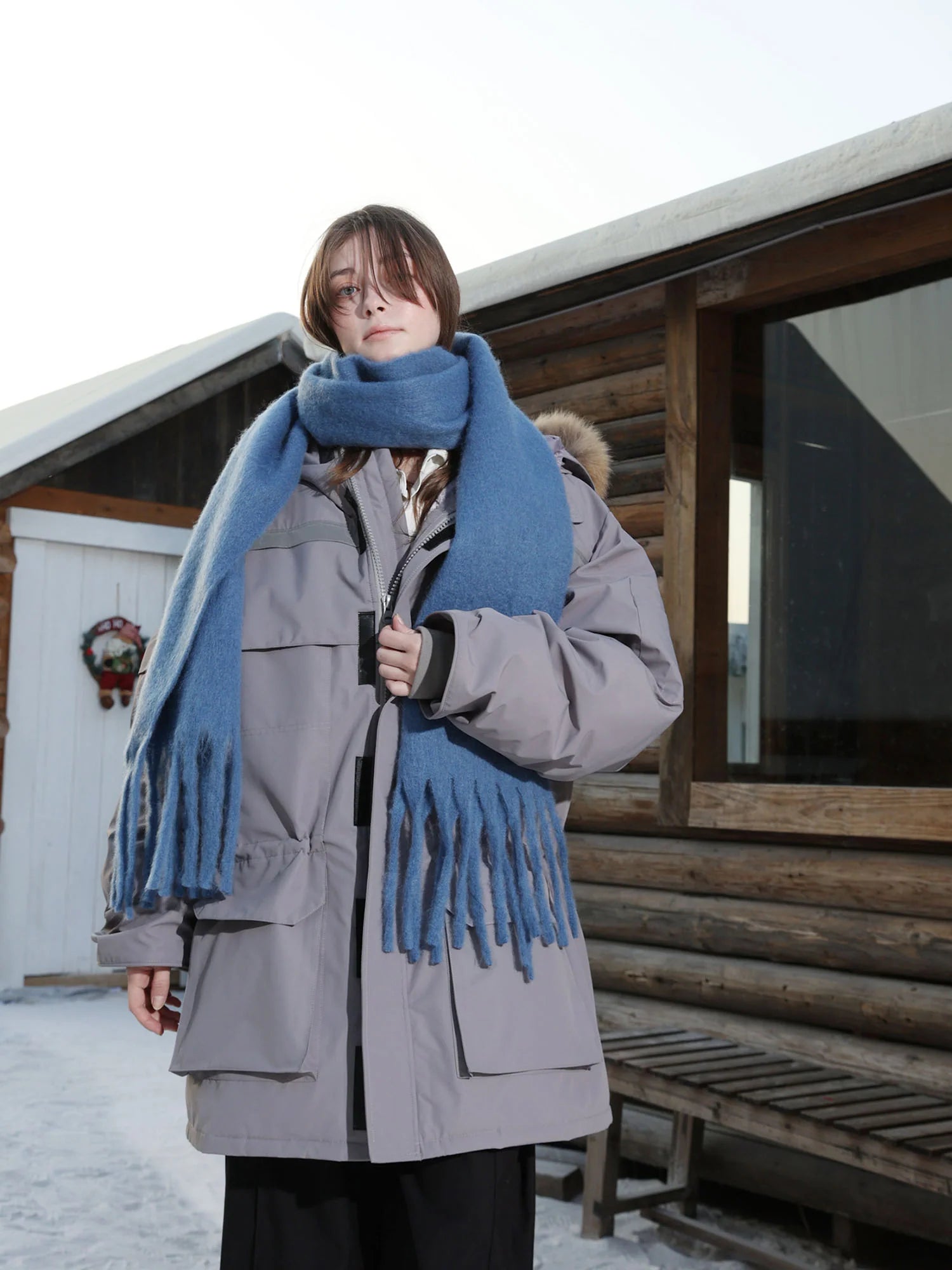 ERROR CODE ROBOT Faux Fur-Trimmed Reflective-Strip Utility Parka
