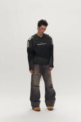 SAVAGEGROWTHWORLD Distressed Double-Knee Splatter Jeans