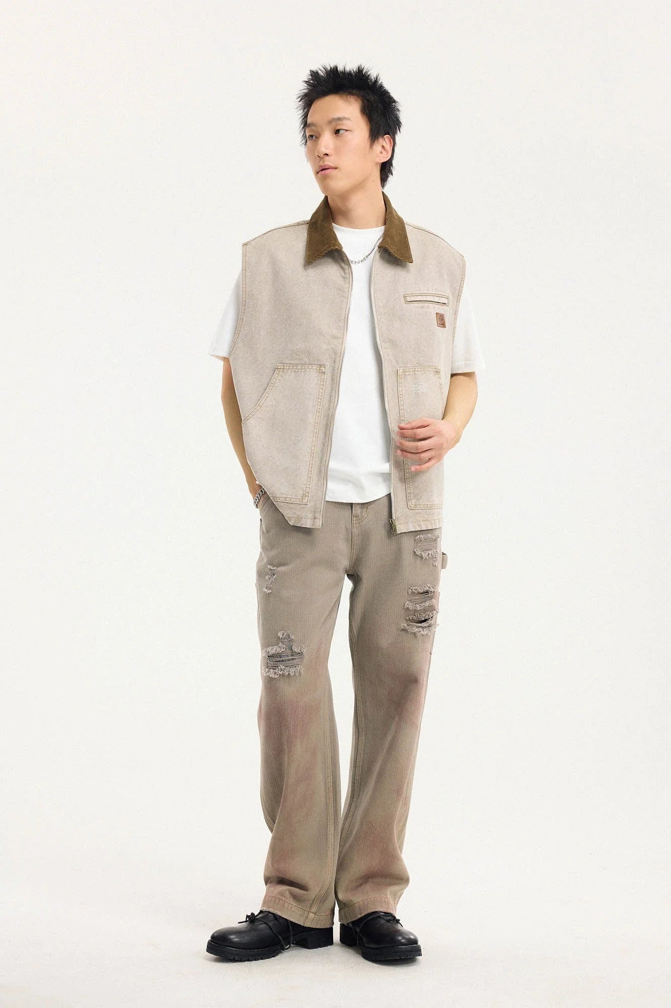 BONELESS Distressed Utility Carpenter Pants