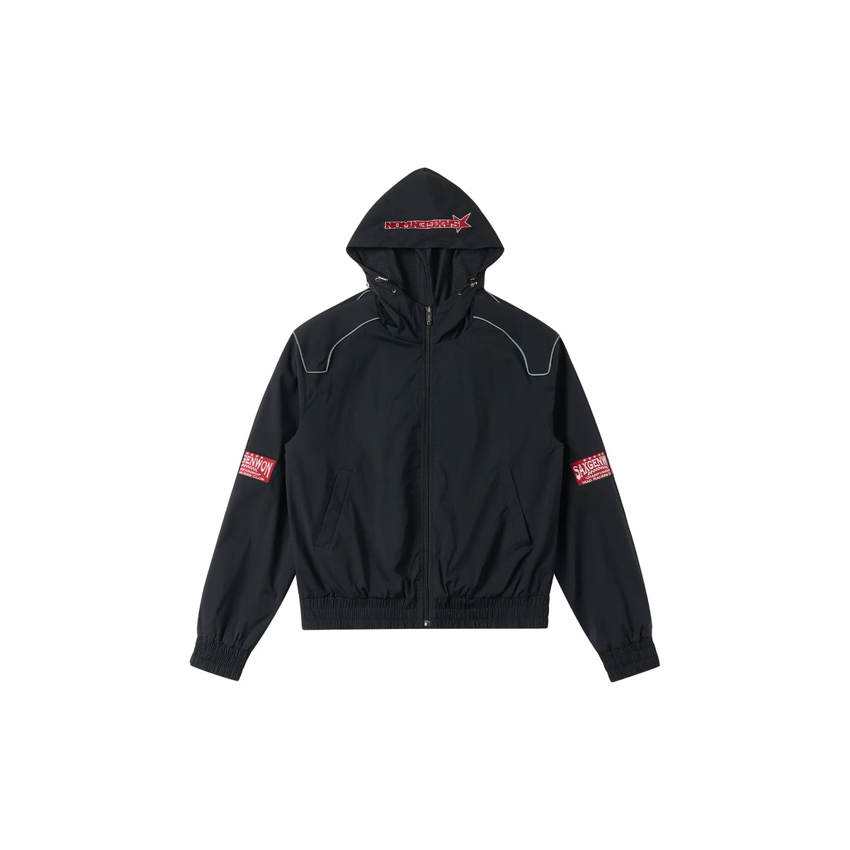 SAVAGEGROWTHWORLD Embroidered Logo Piped Hooded Jacket