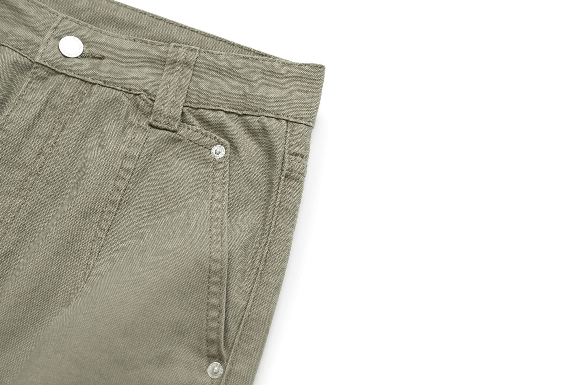 OKAYTHXBYE Washed Button Flap-Pocket Cargo Pants