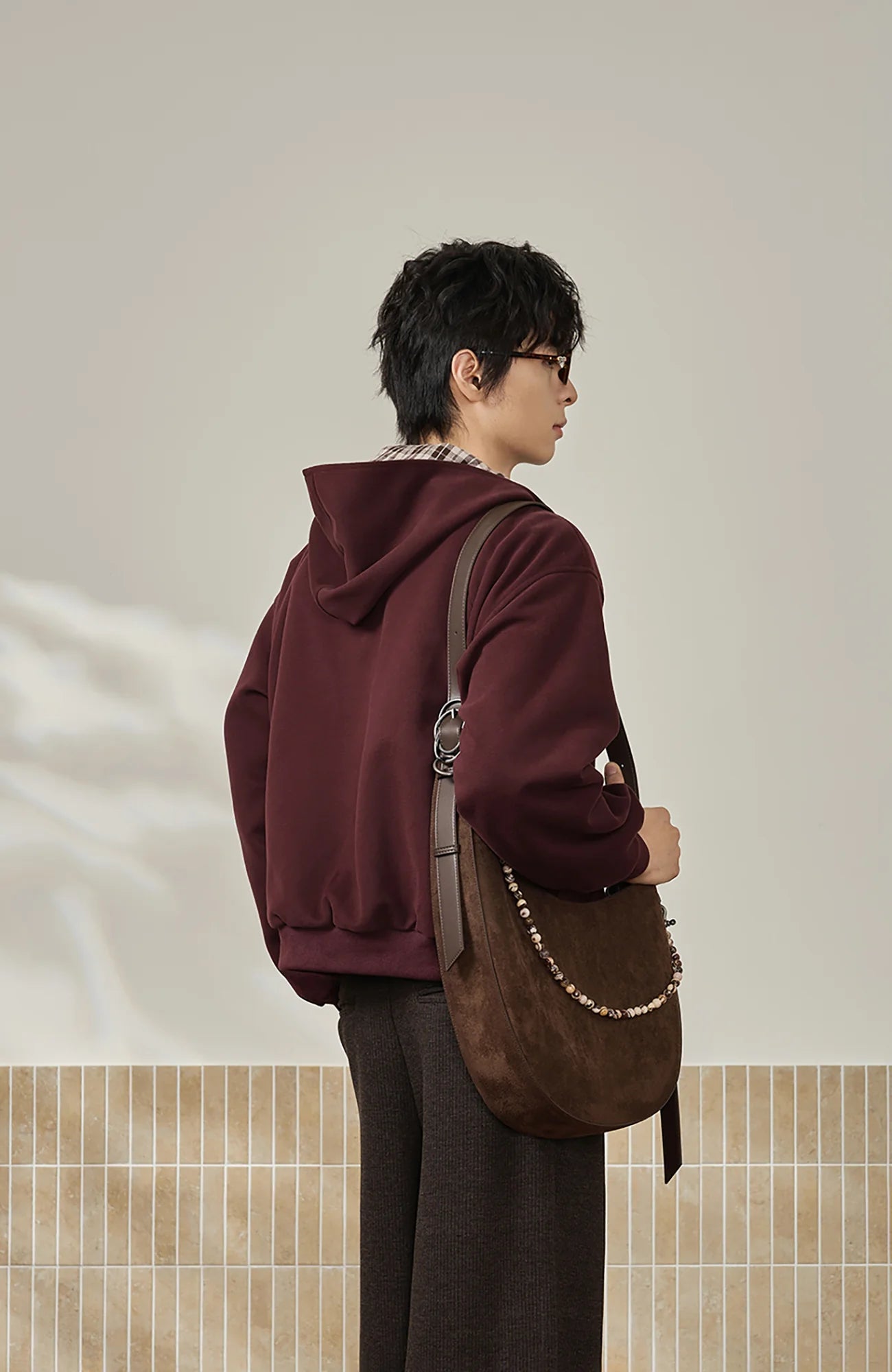 MOITIEDEPETALE Reversible Plaid Liner Hooded Jacket