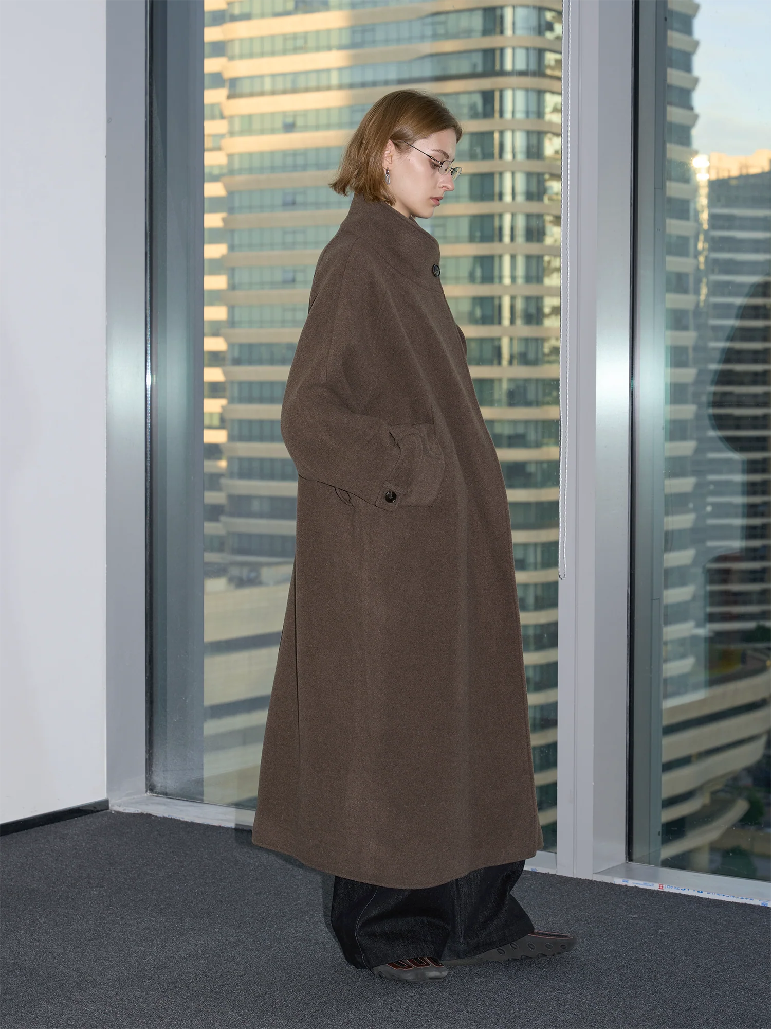 LABELROOM Essential Wool-Blend Funnel Belted Coat