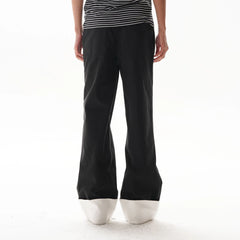ORAL UTOPIA Contrast Fold-Hem Straight-Leg Pants