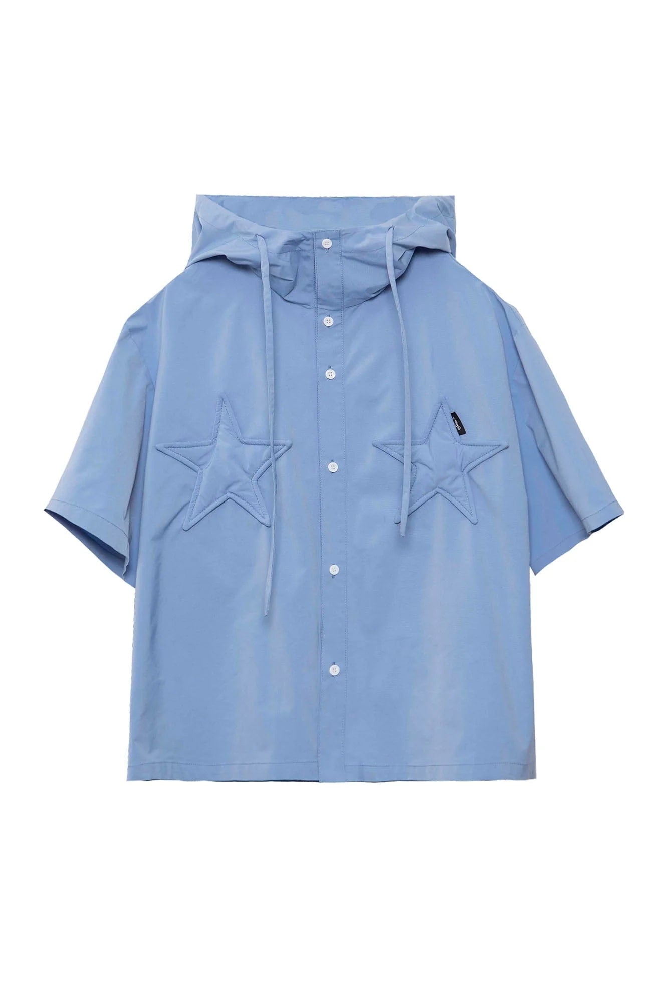 ASSEEN Star Patchwork Hooded Half Shirt