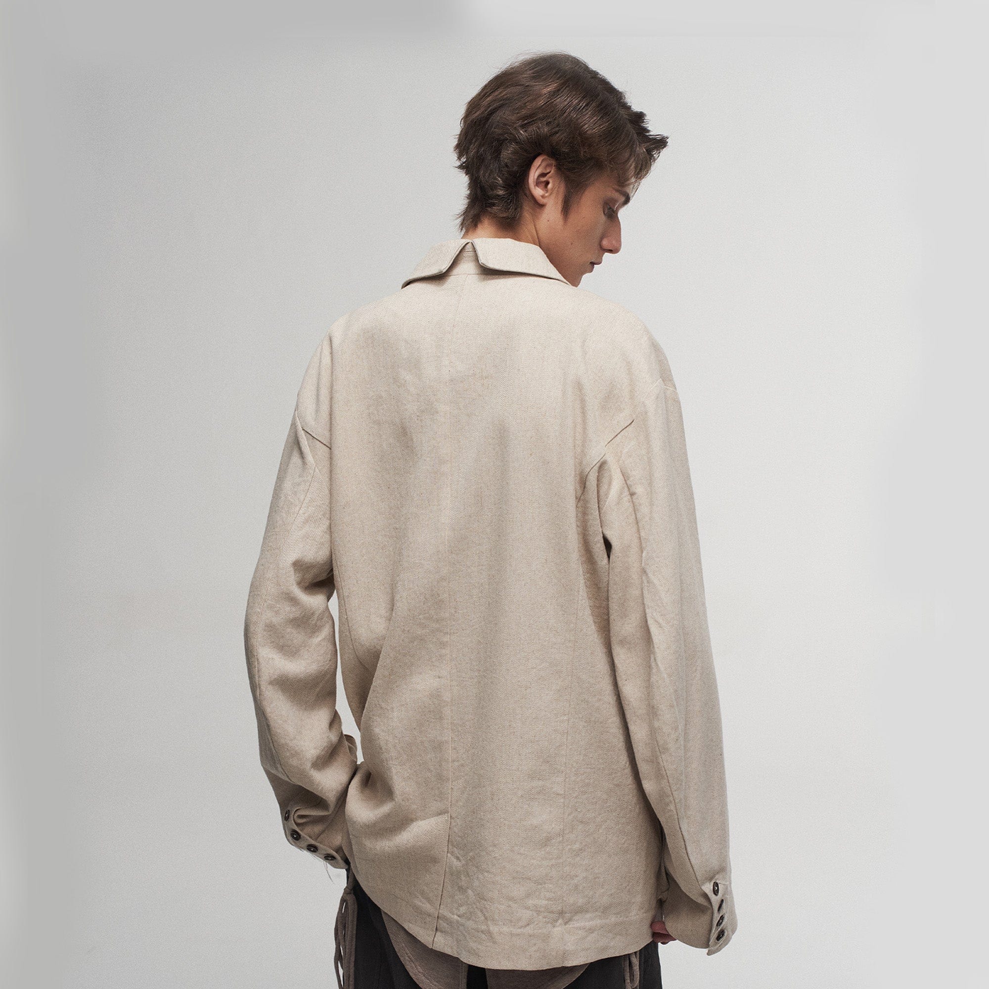 ILNya Nieternite Nifutur Ink Portrait Cotton-Linen Jacket