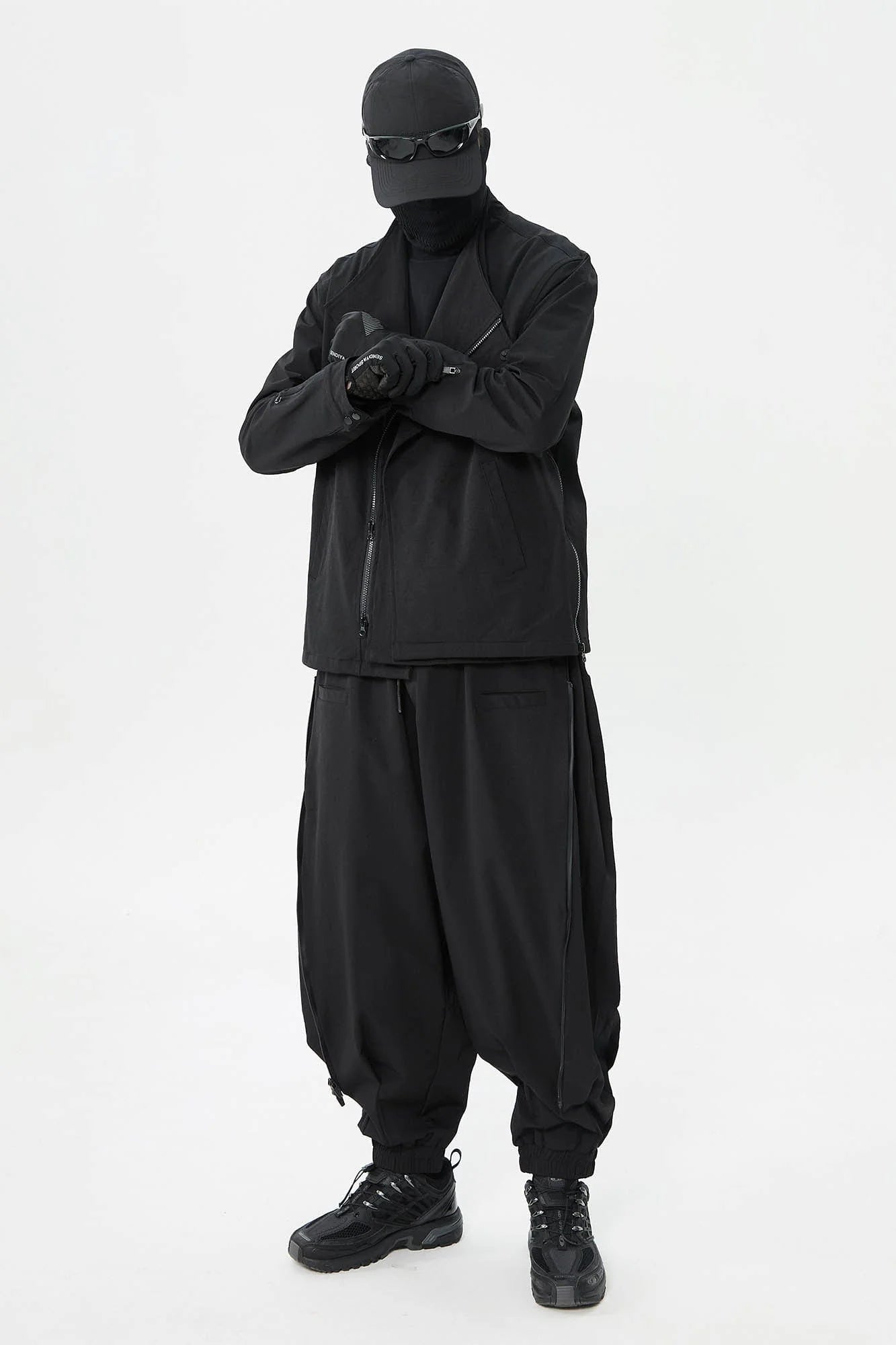 SILENSTORM Asymmetrical Double-Lapel Zipper Blazer Jacket