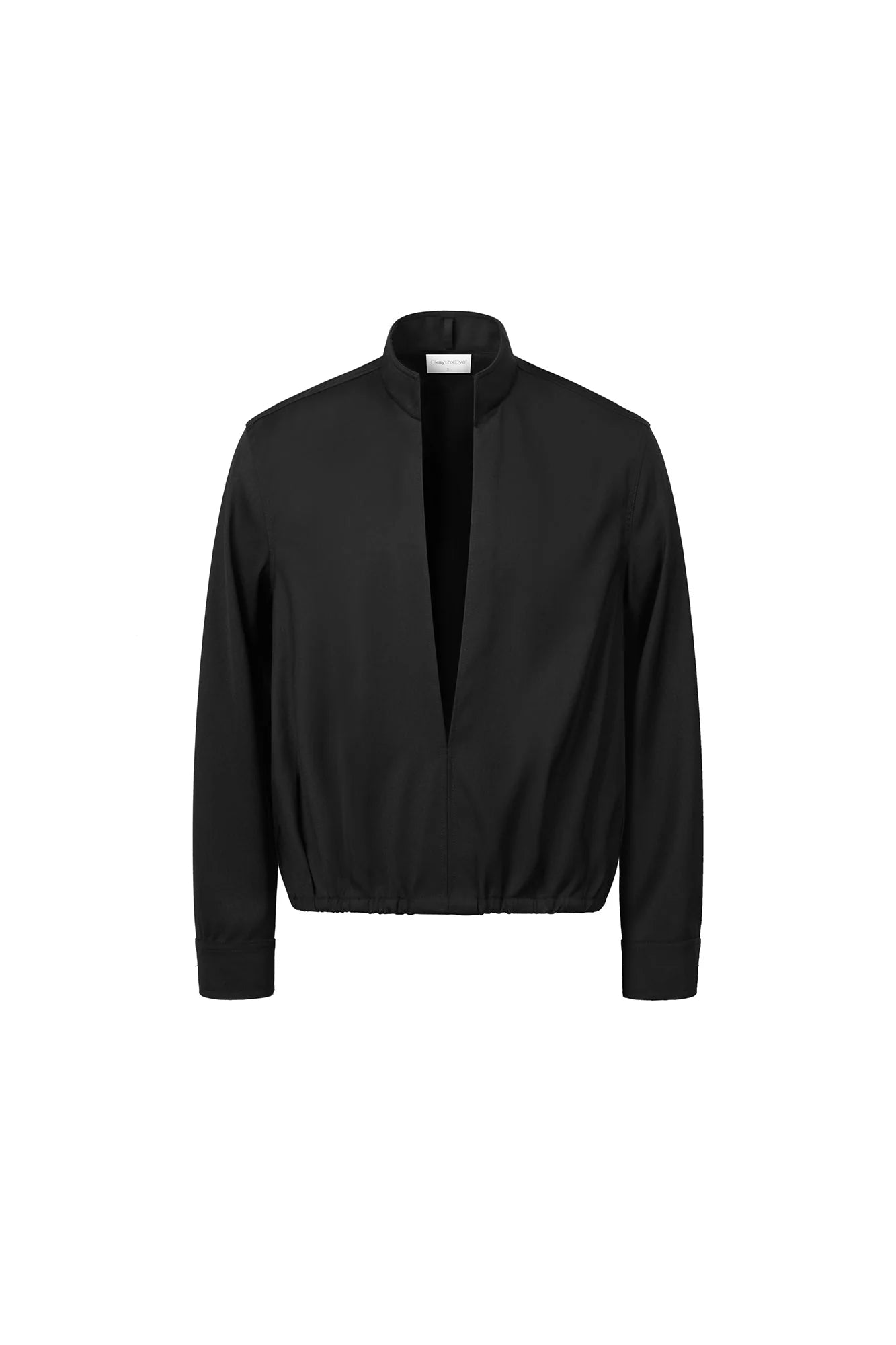OKAYTHXBYE Multi-Wear Floral Scarf Mandarin Collar Shirt