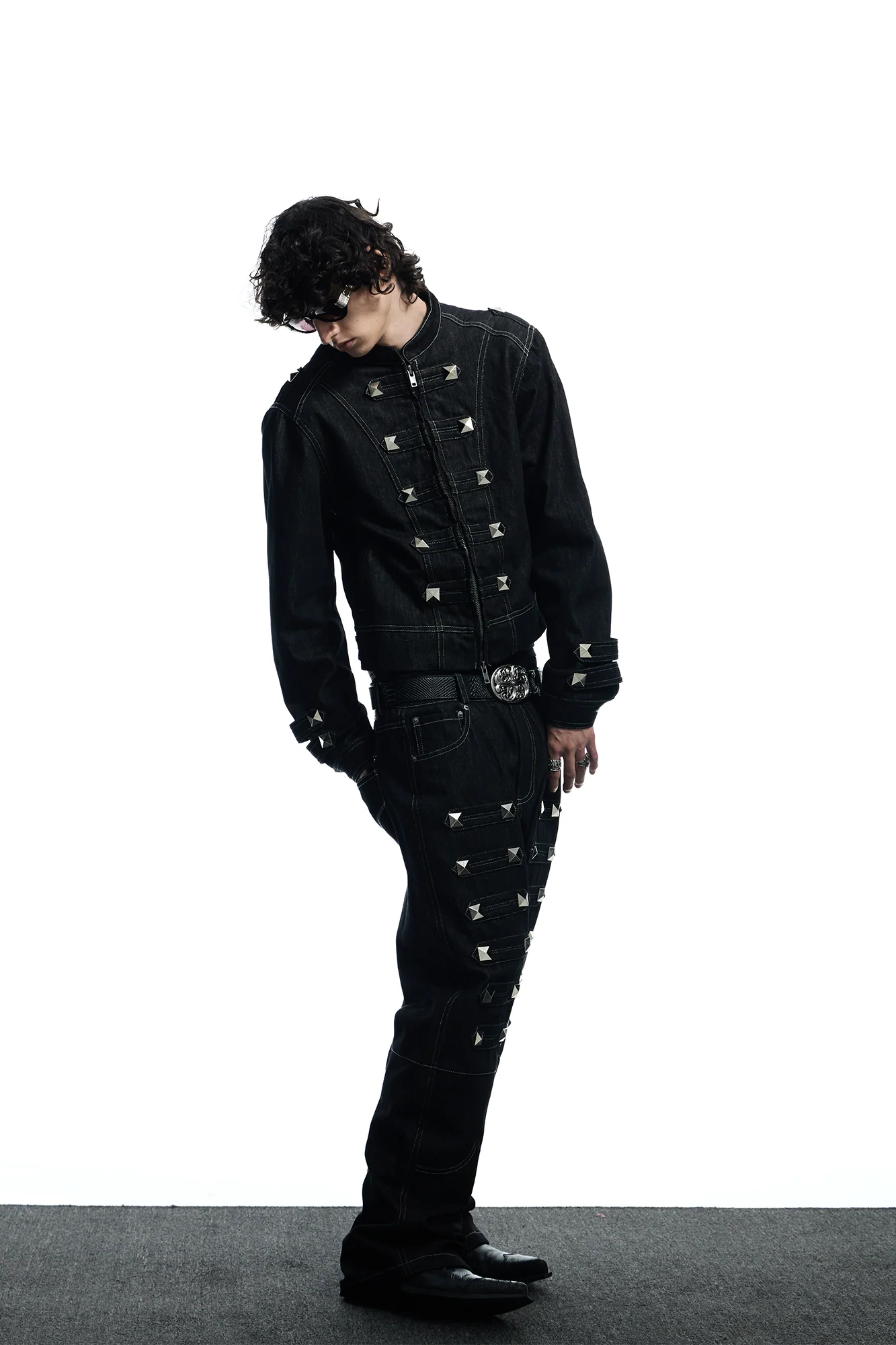 DND4DES Studded Raw Denim Flare Jeans