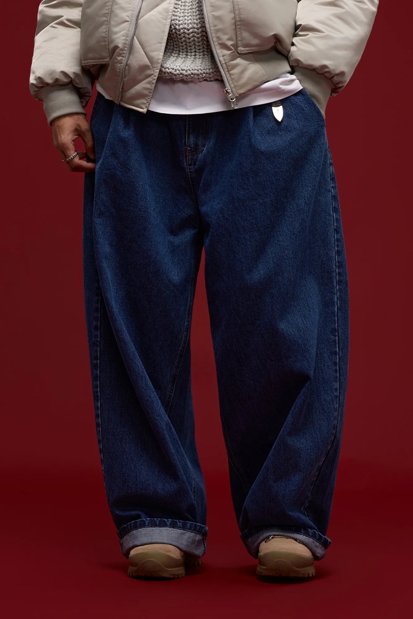 BANANA CLUB Essential Washed Wide-Leg Jeans