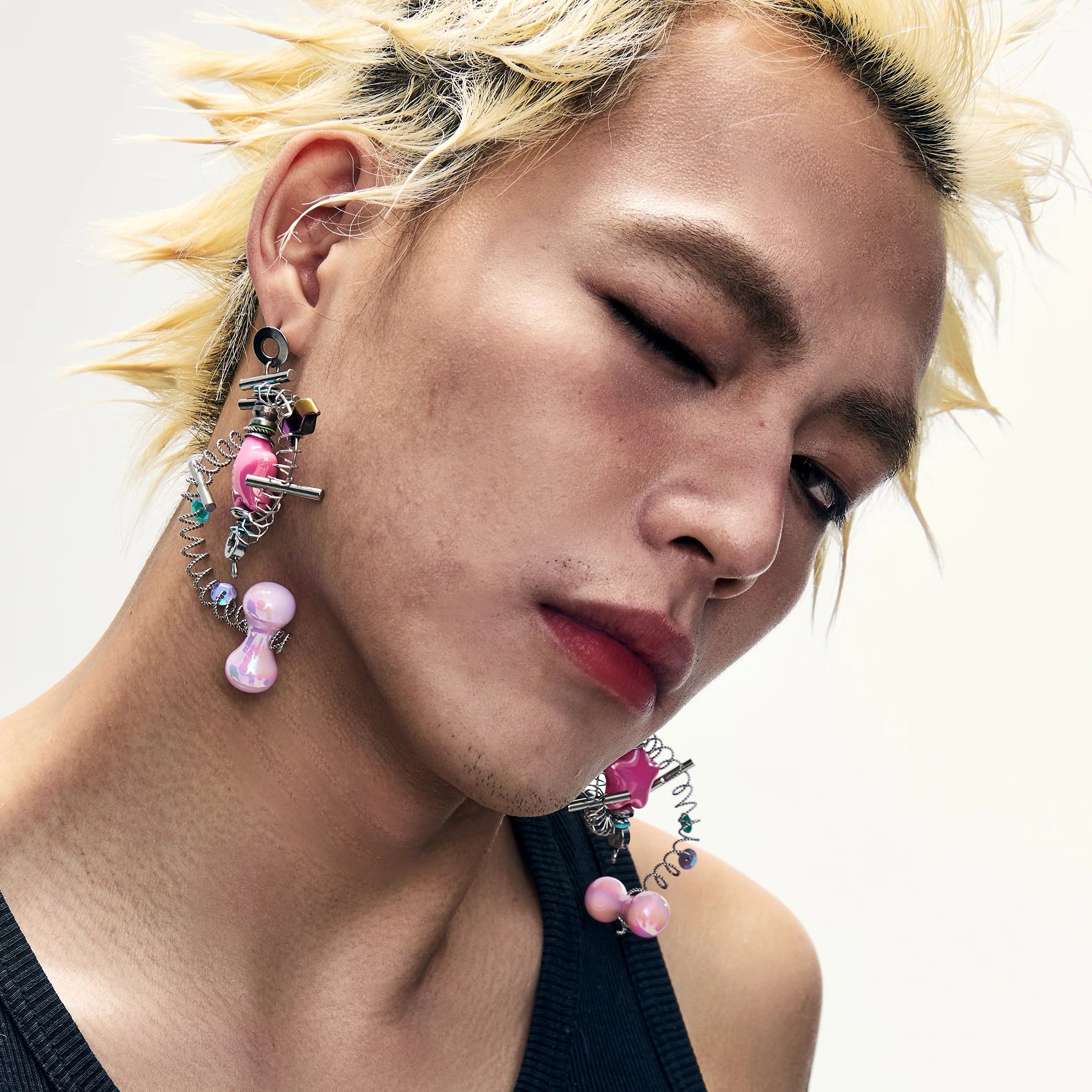 NUNKNOTX Industrial Candy Coil Earring