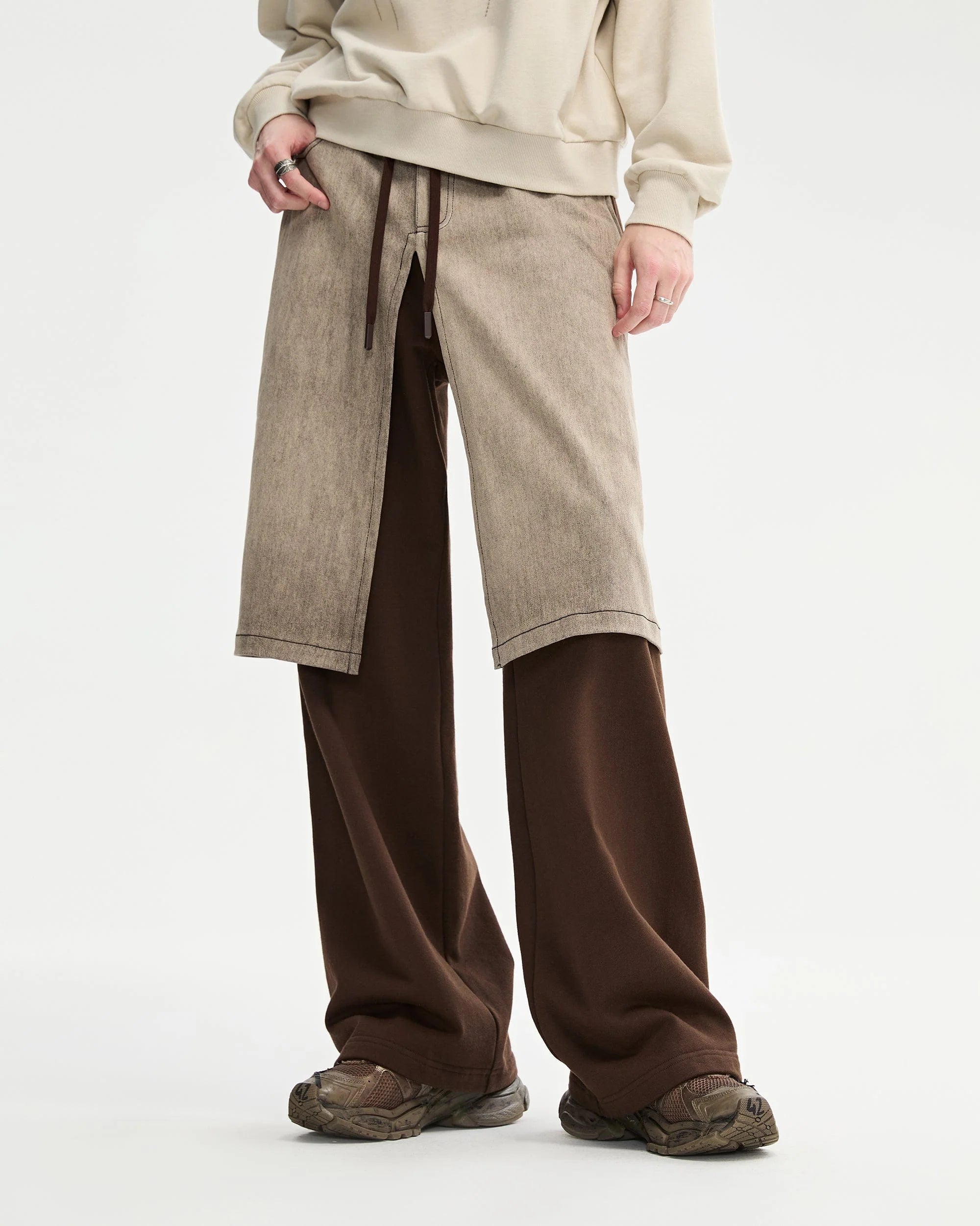 ORGANIC EMOTION Layered Denim Shorts Pants