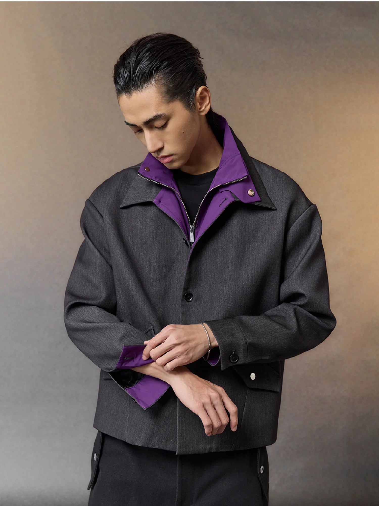 ALVNG AR ANTS Tech Contrast Split-Panel Hooded Jacket