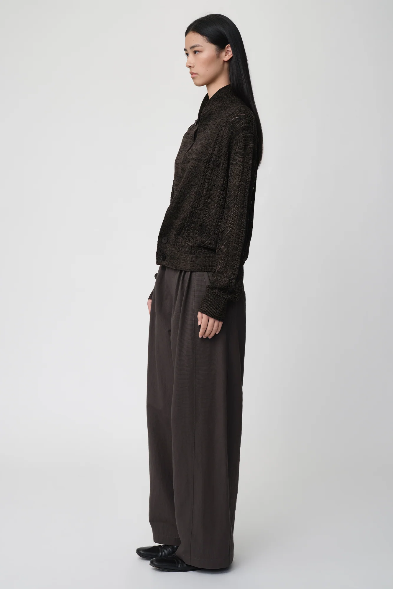 OPICLOTH Slouchy Open-Knit Cardigan