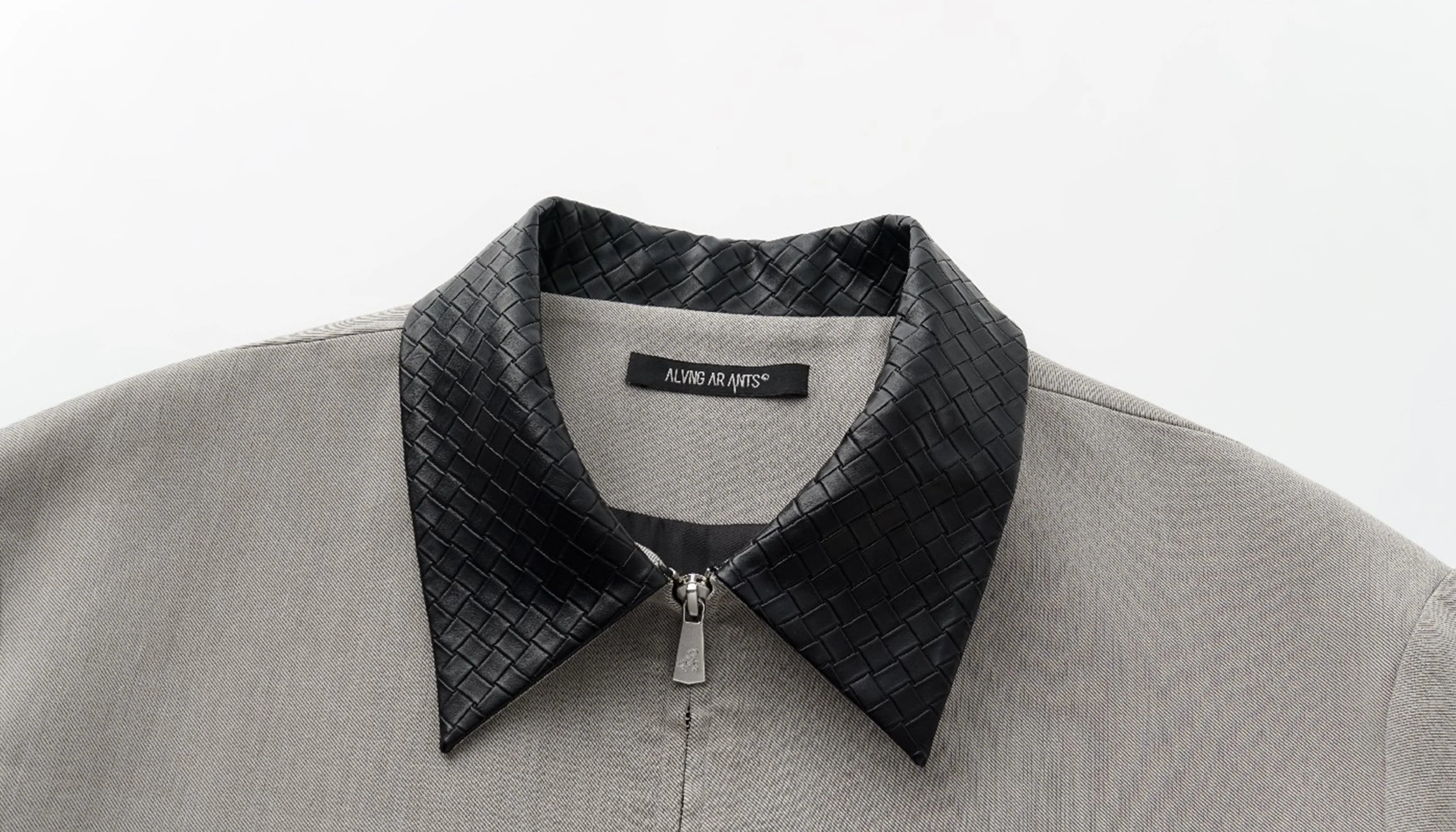 ALVNG AR ANTS Minimal Contrast Woven Collar Jacket