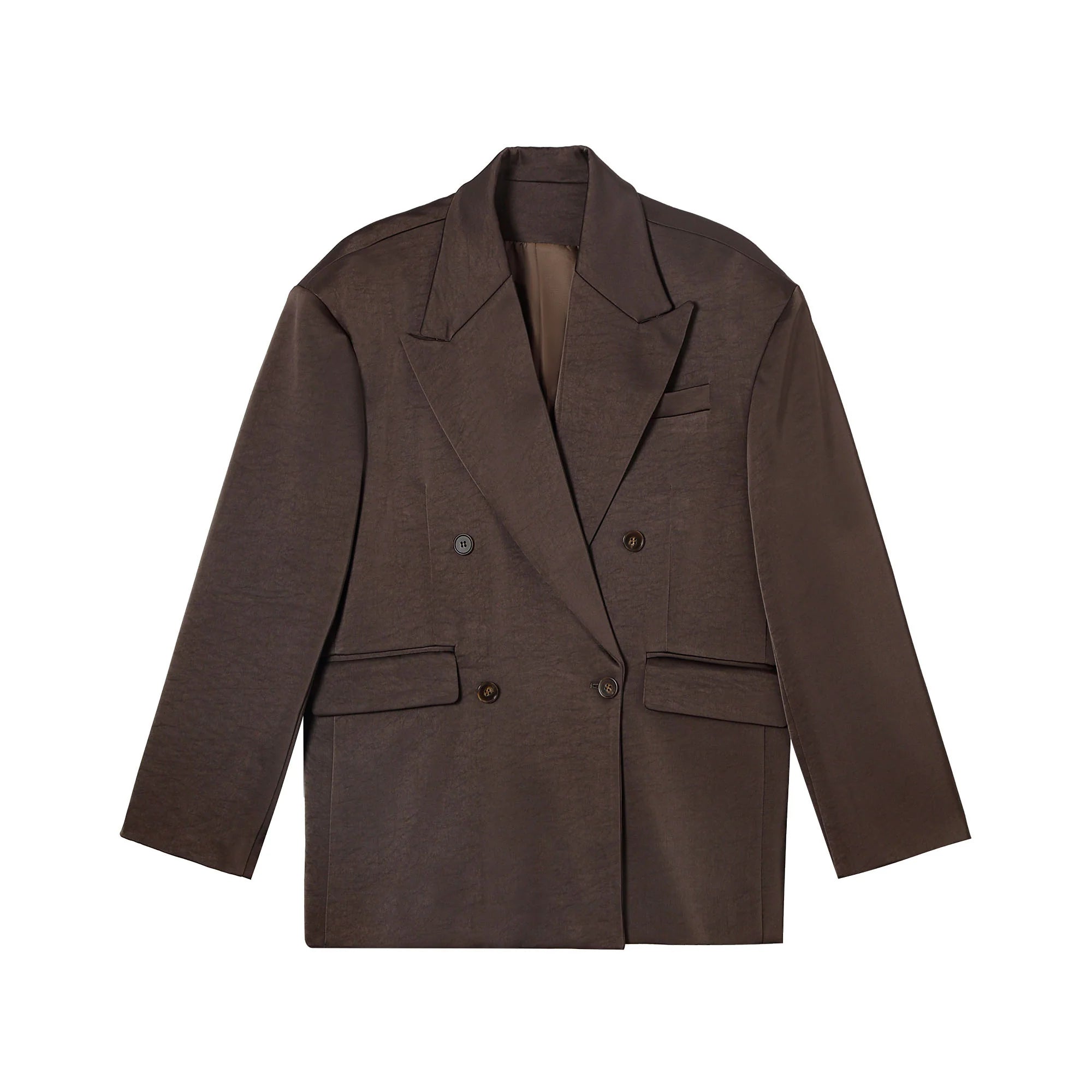 CLP Satin Double-Breasted Oversized Blazer