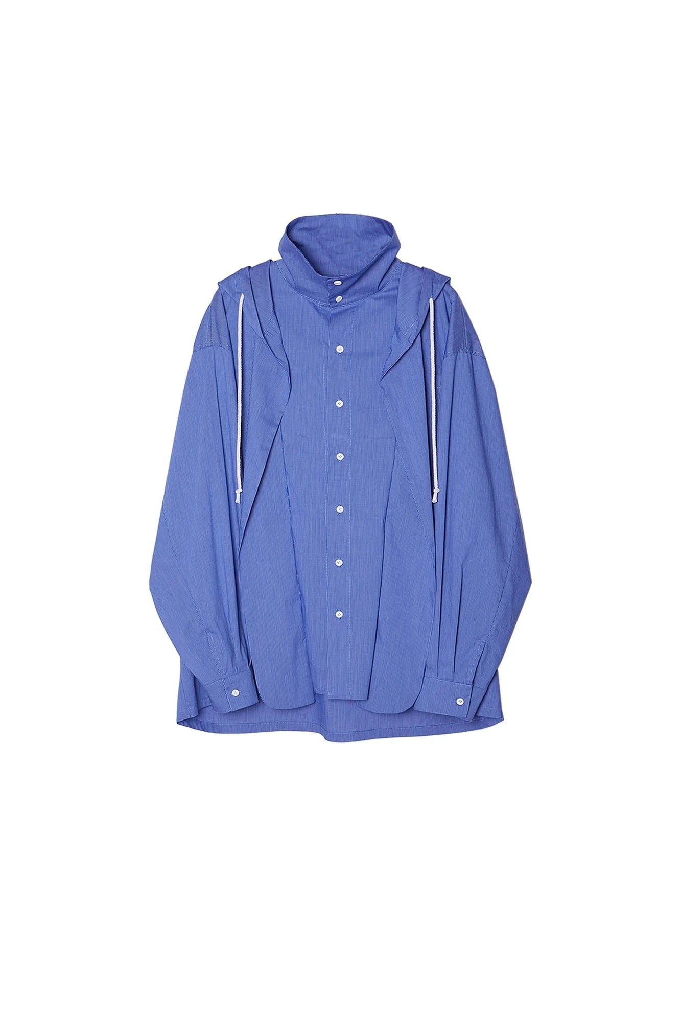 ASSEEN Deconstructed Layered Placket Oversized Hood Shirt