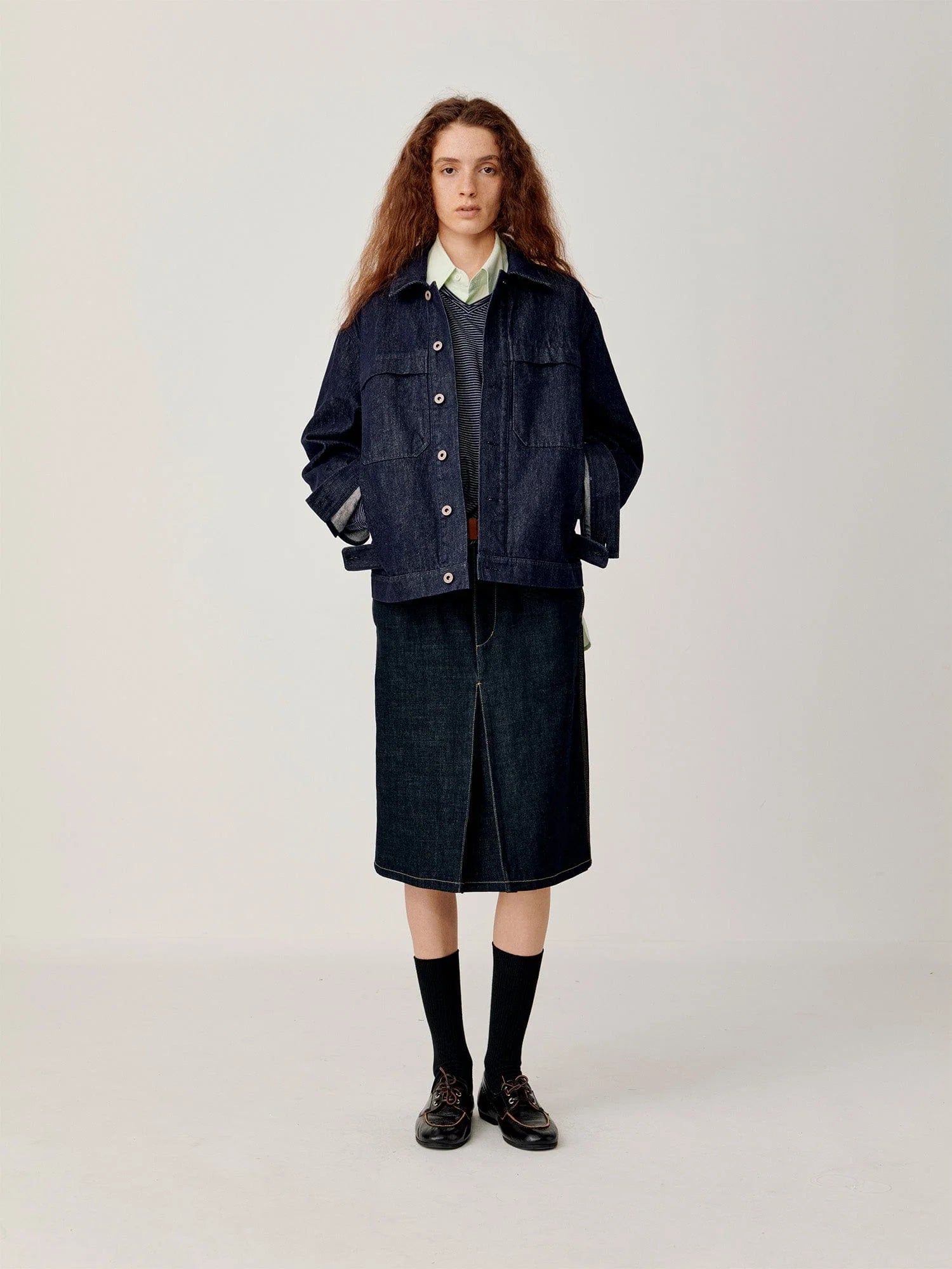 OPICLOTH Retro Dual-Pocket Denim Jacket