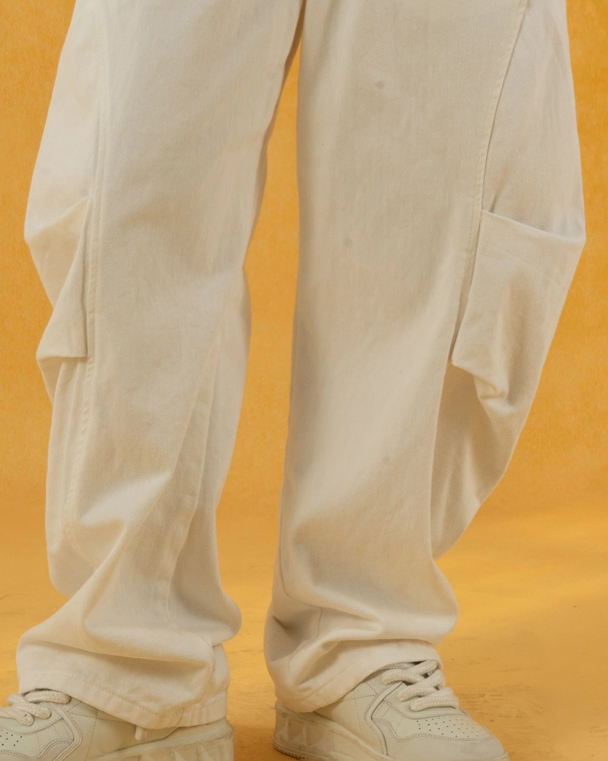 CLP Deconstructed Pleated Button Wide-Leg Pants
