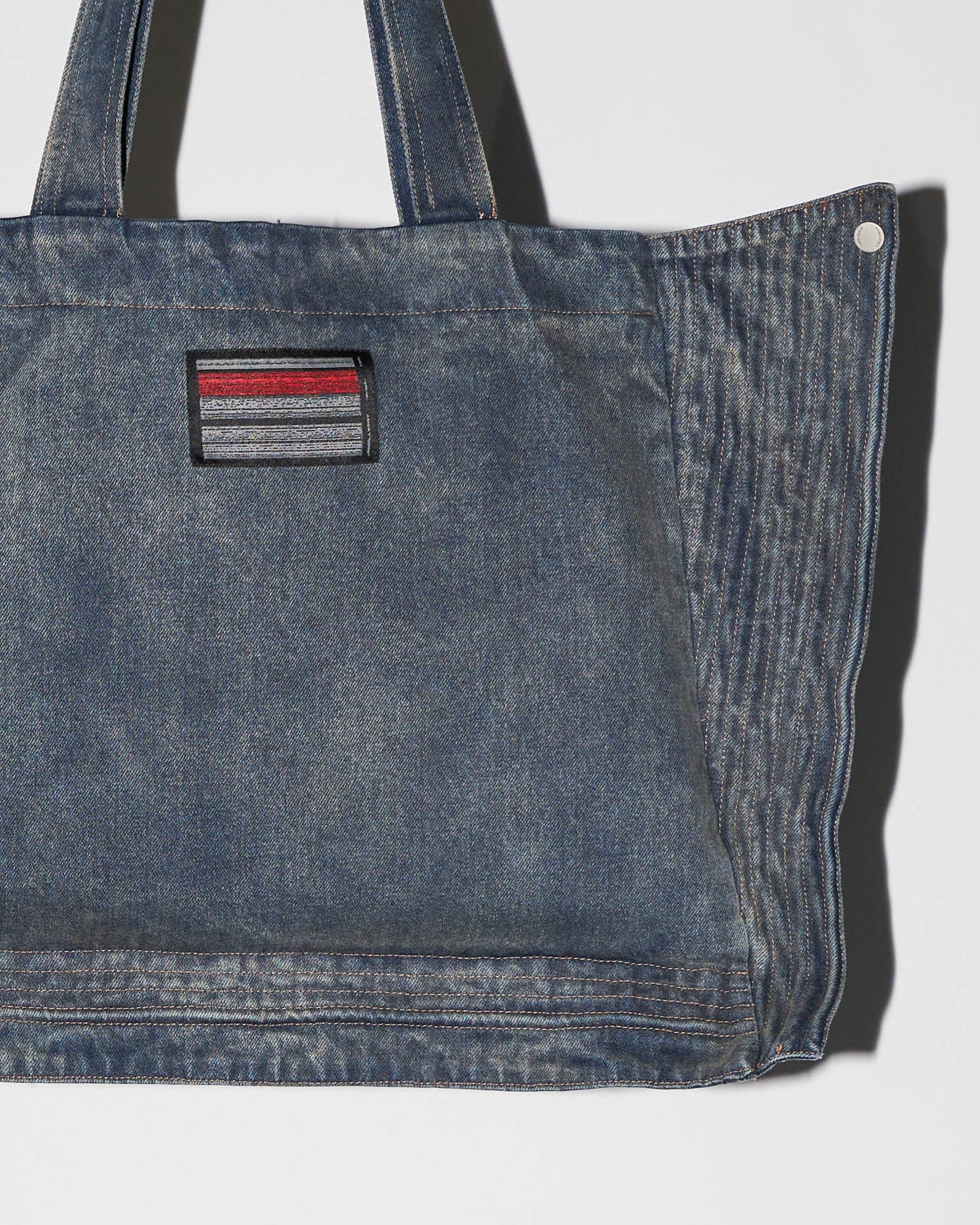 LABELROOM Modern Washed Foldable Denim Tote Bag