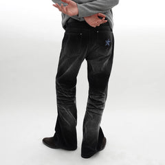 IN EXISTENCE Star Embroidered Corduroy Flare Jeans